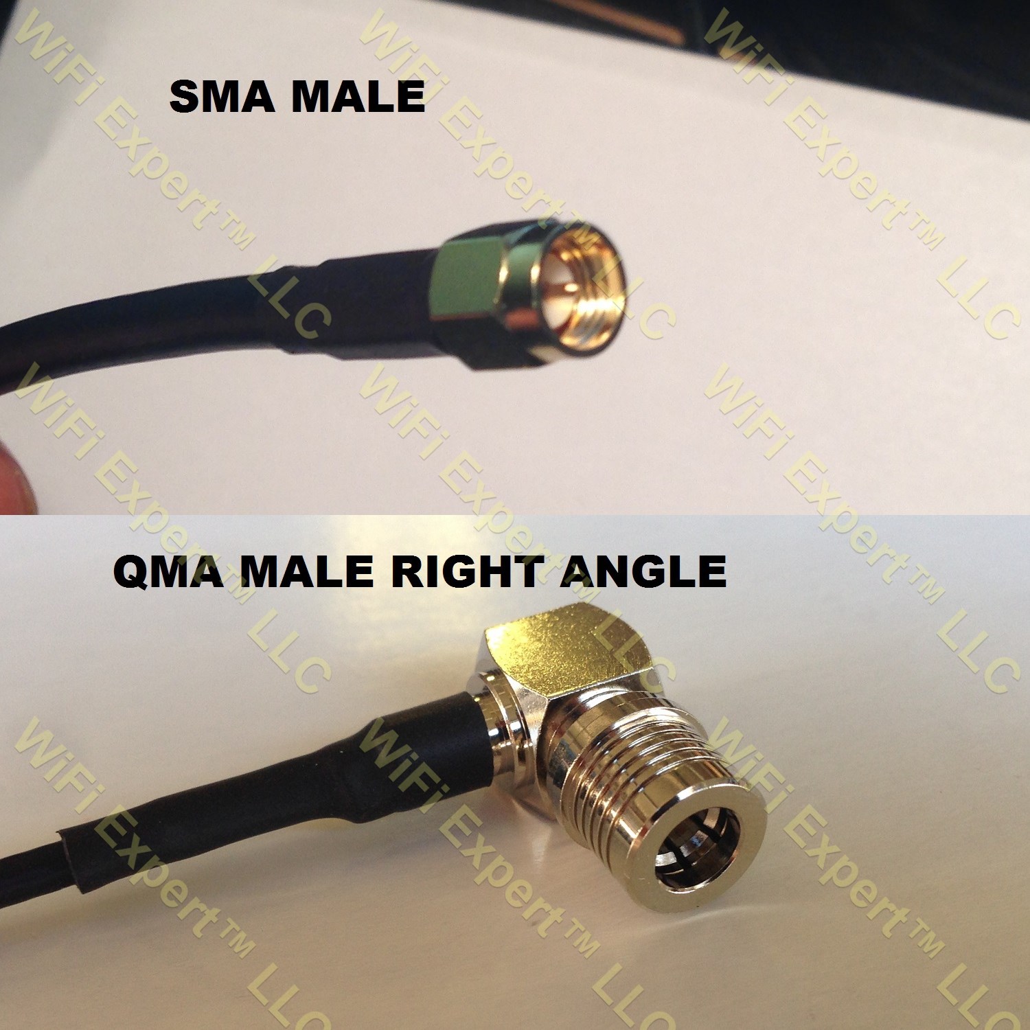 LMR100 SMA MALE to QMA MALE ANGLE Coaxial RF Pigtail Cable