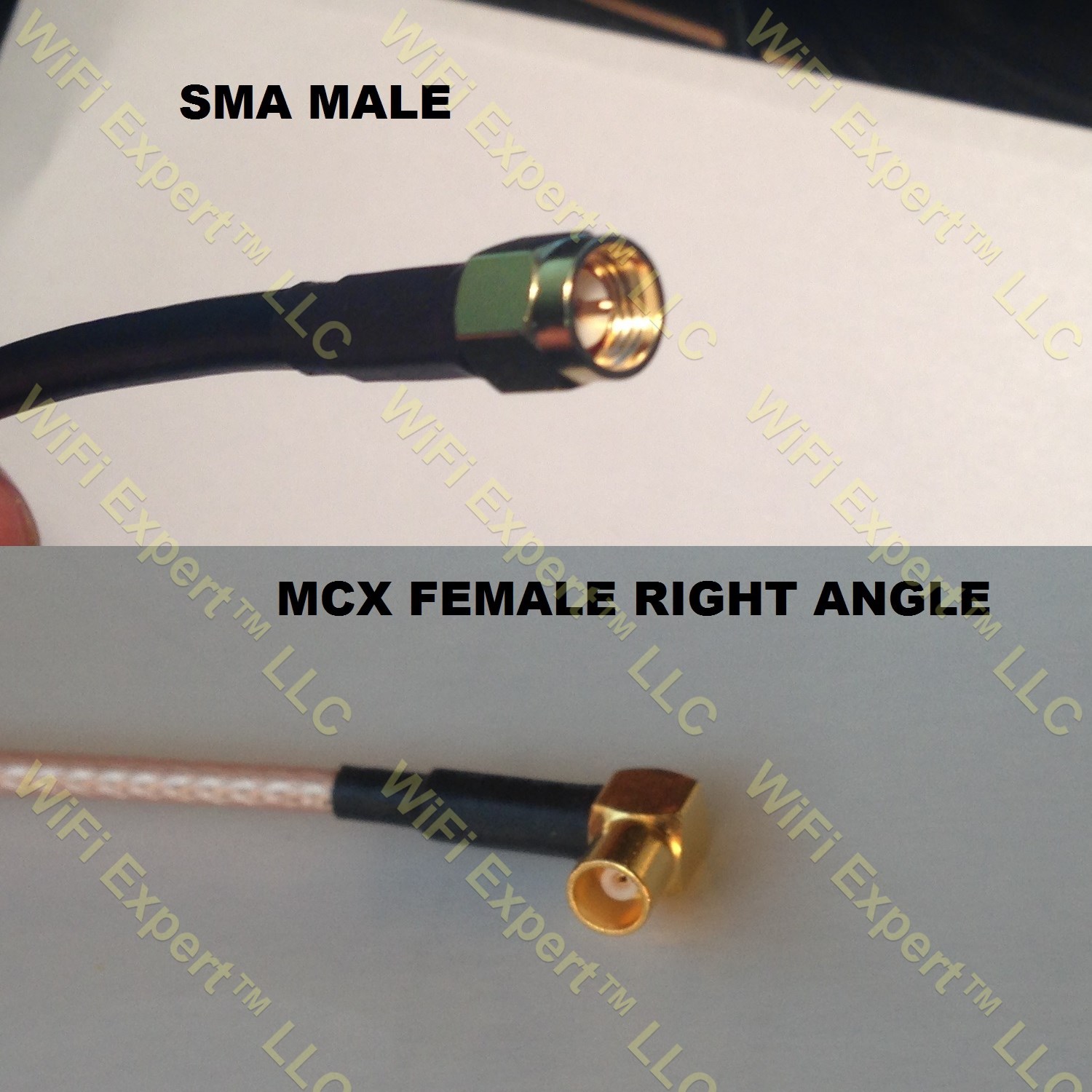 LMR100 SMA MALE to MCX FEMALE ANGLE Coaxial RF Pigtail Cable