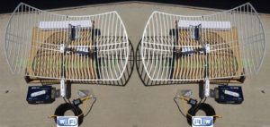 2 x ALFA WiFi Antn 24dBi + TUBE 2H PoE Cat5e Outdoor Bridge SHARE YOUR INTERNET