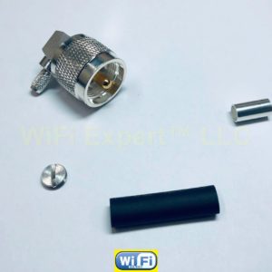 1 x Silver UHF PL259 Male ANGLE crimp RG58 LMR195 RG142 Cable RF connector USA