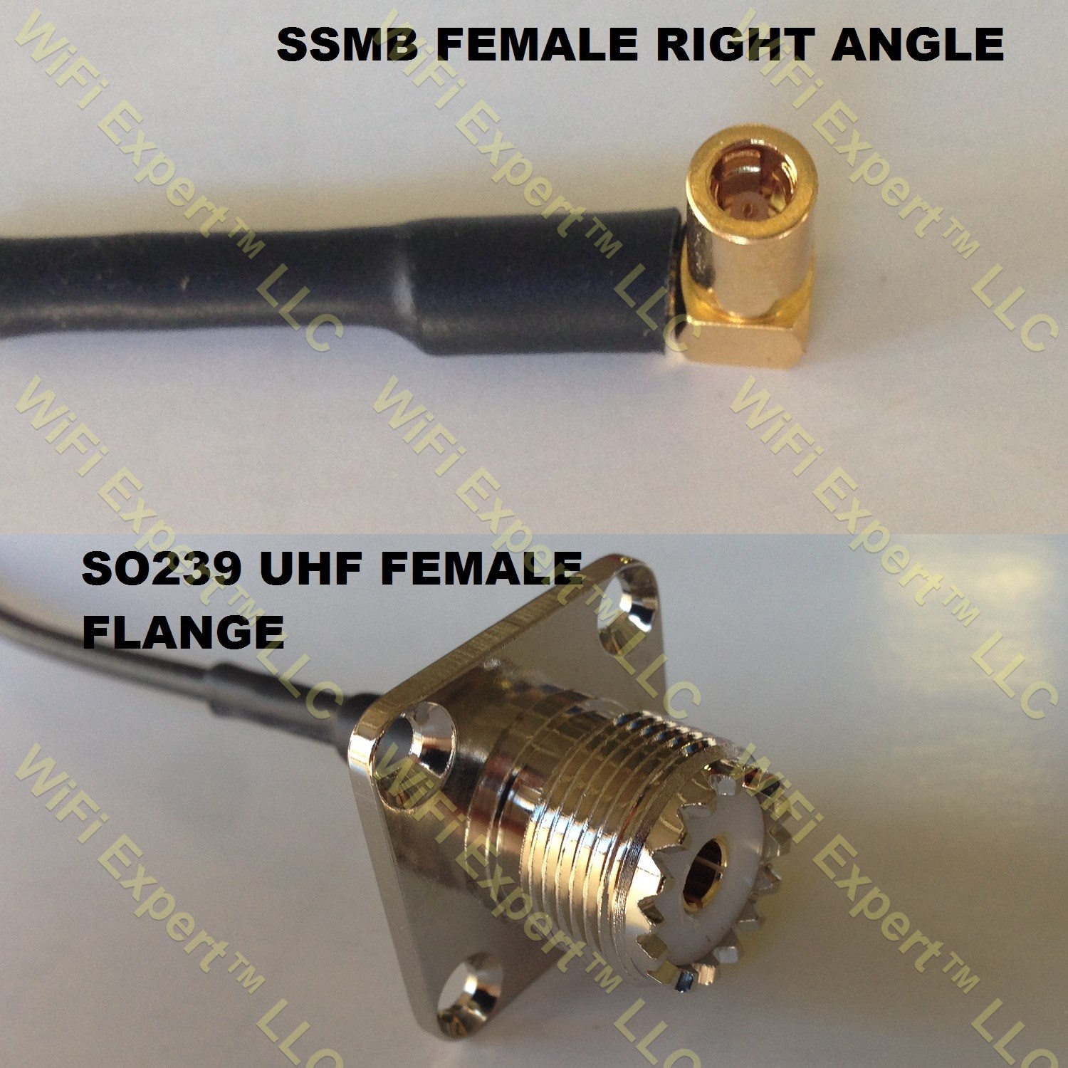 RG316 SSMB ANGLE FEMALE to UHF Female Flange Coaxial RF Pigtail Cable