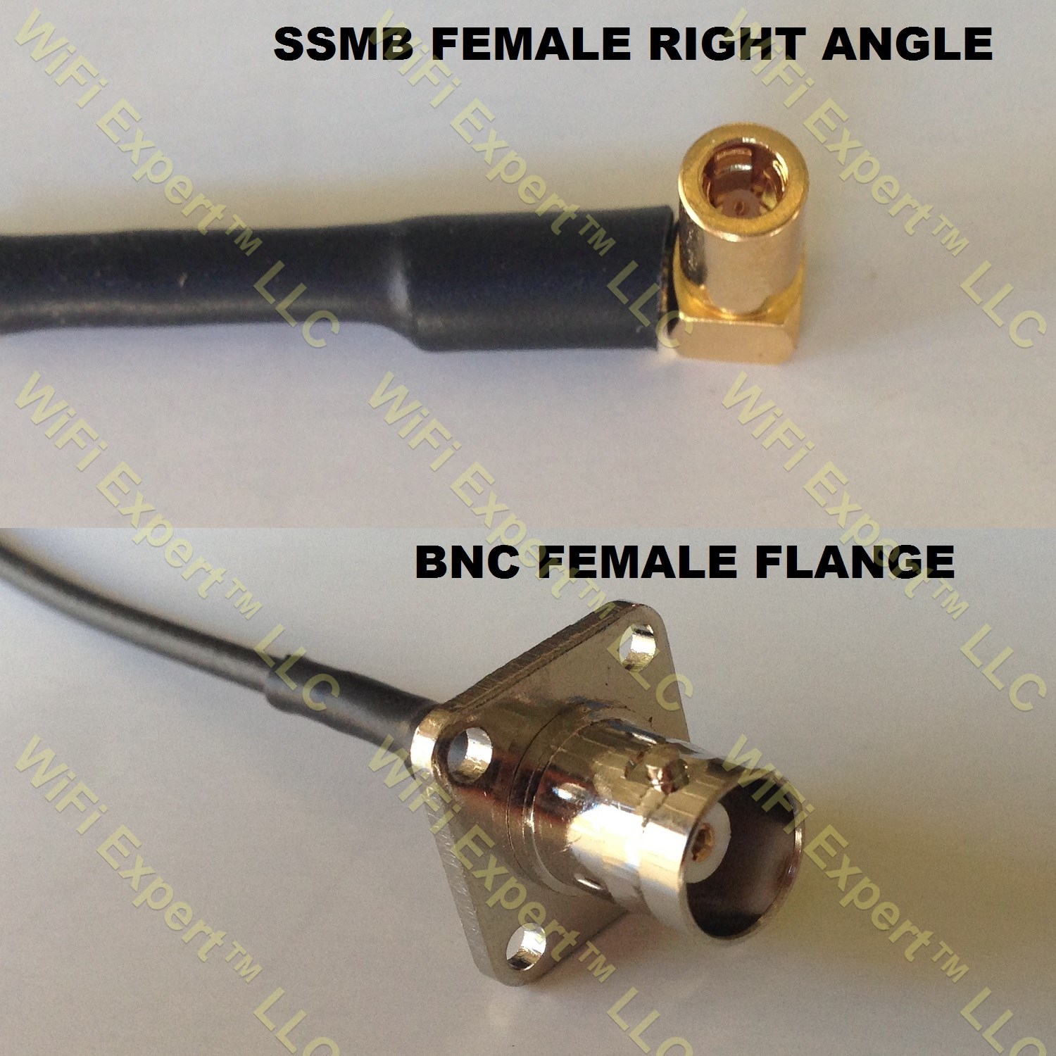 RG316 SSMB ANGLE FEMALE to BNC Flange Female Coaxial RF Pigtail Cable