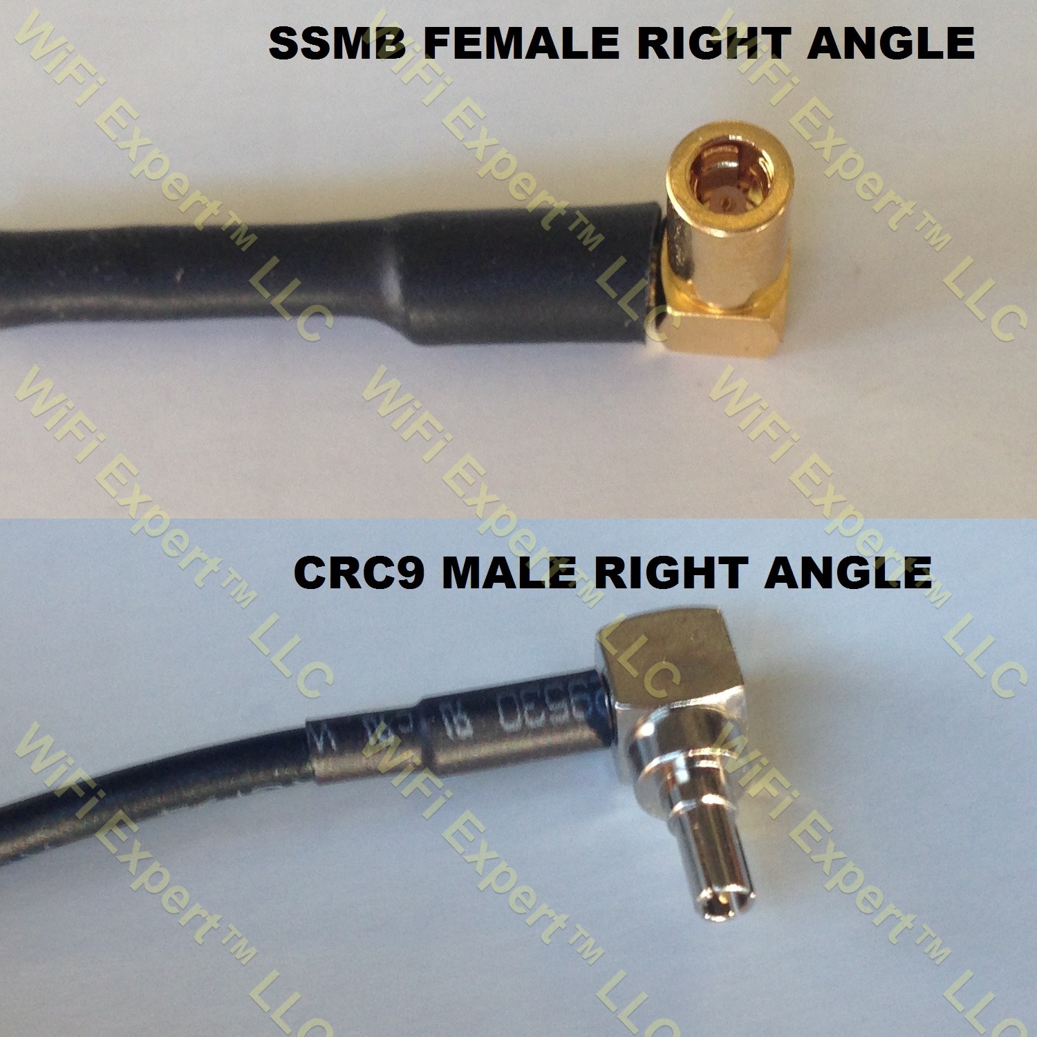 RG316 SSMB ANGLE FEMALE to CRC9 MALE ANGLE Coaxial RF Pigtail Cable
