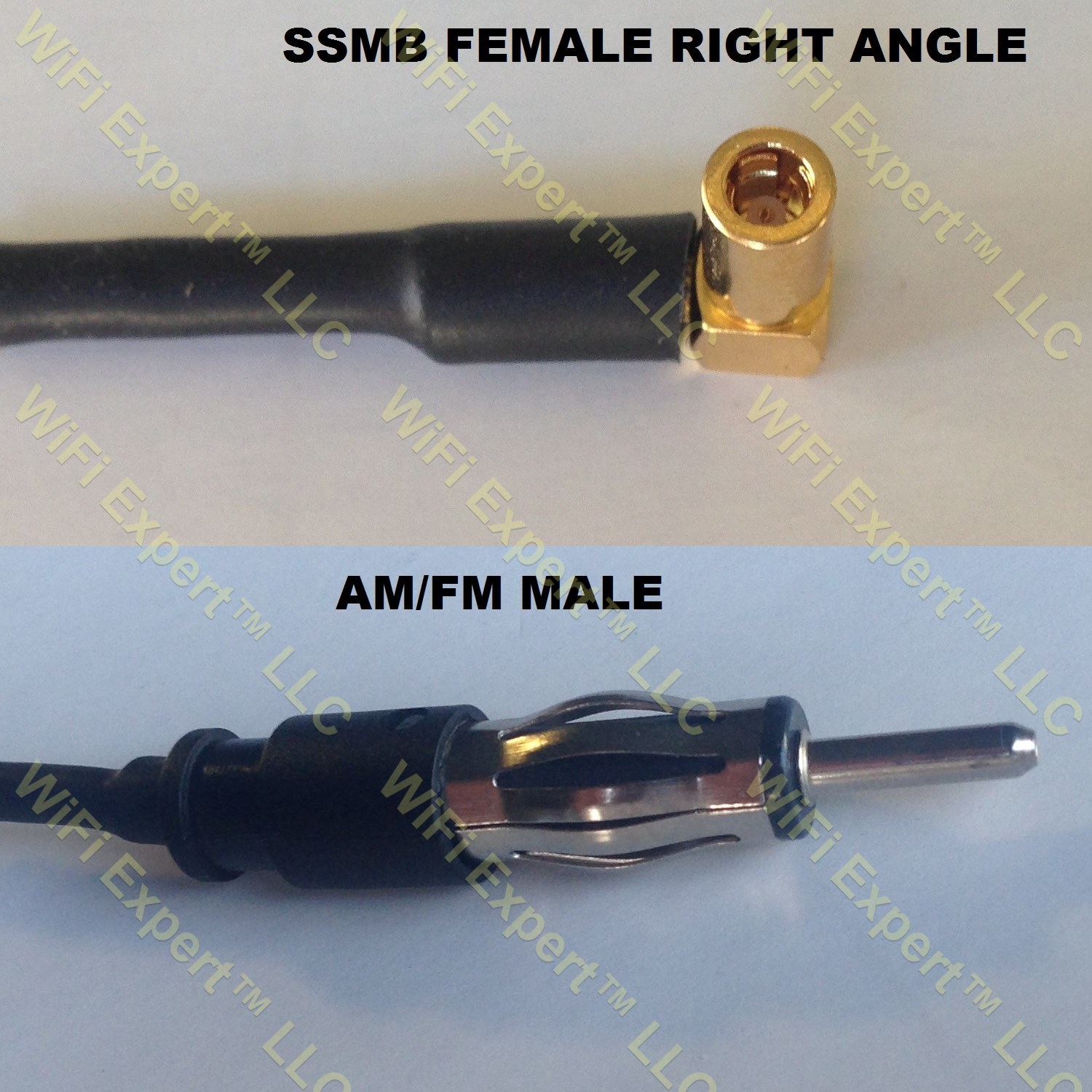 RG316 SSMB ANGLE FEMALE to AM/FM MALE Coaxial RF Pigtail Cable
