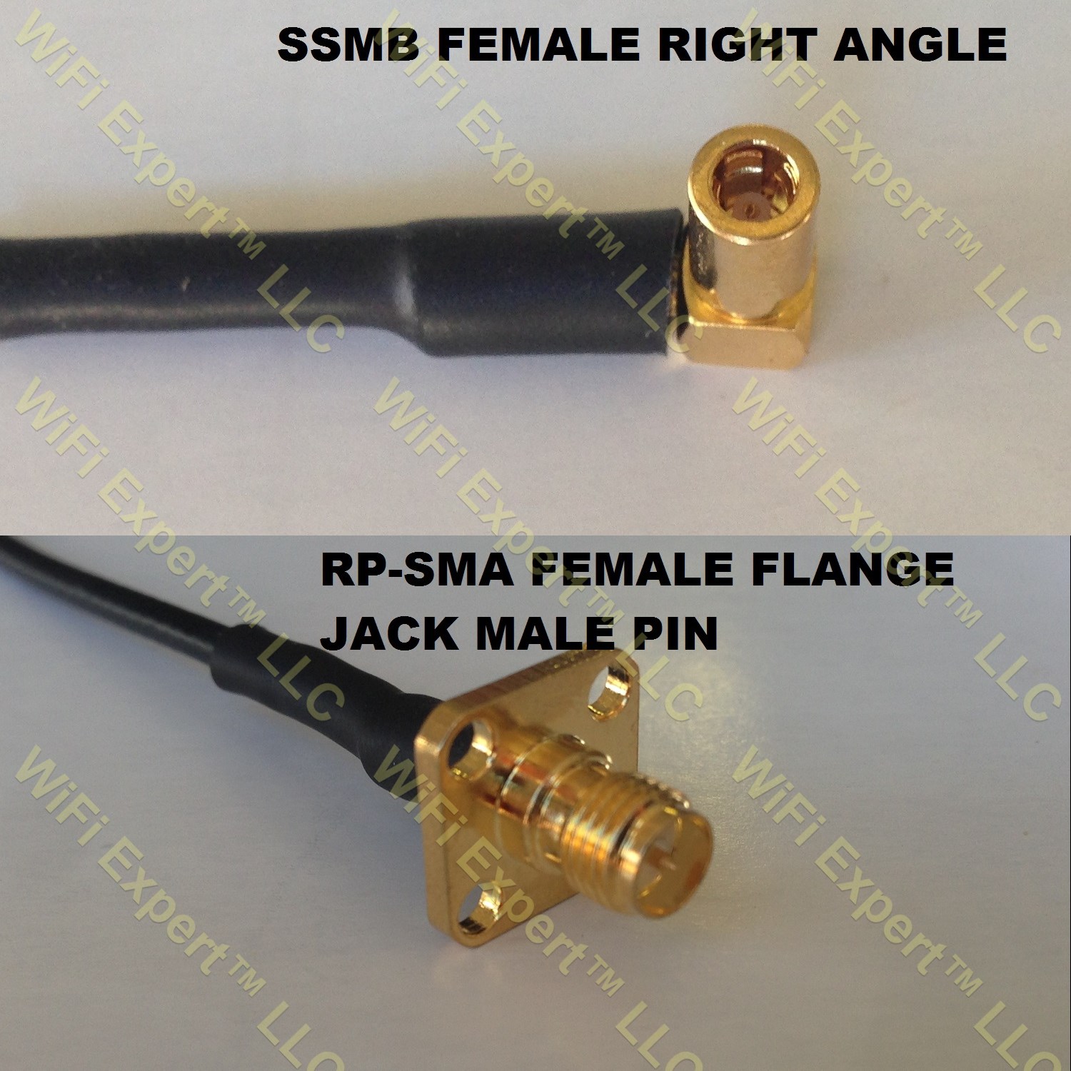 RG316 SSMB ANGLE FEMALE to RP-SMA Female Flange Coaxial RF Pigtail Cable