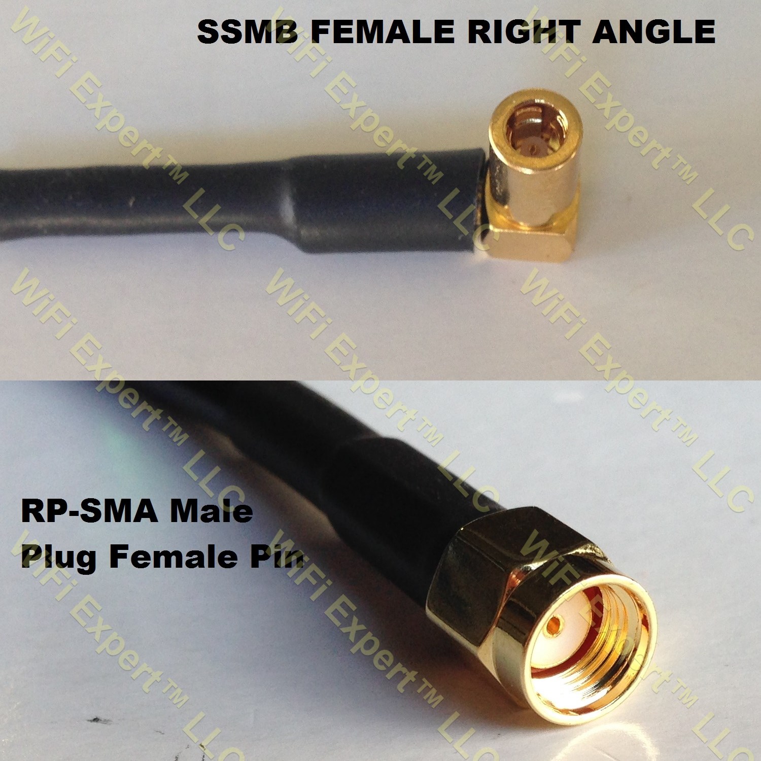 RG316 SSMB ANGLE FEMALE to RP-SMA MALE Coaxial RF Pigtail Cable