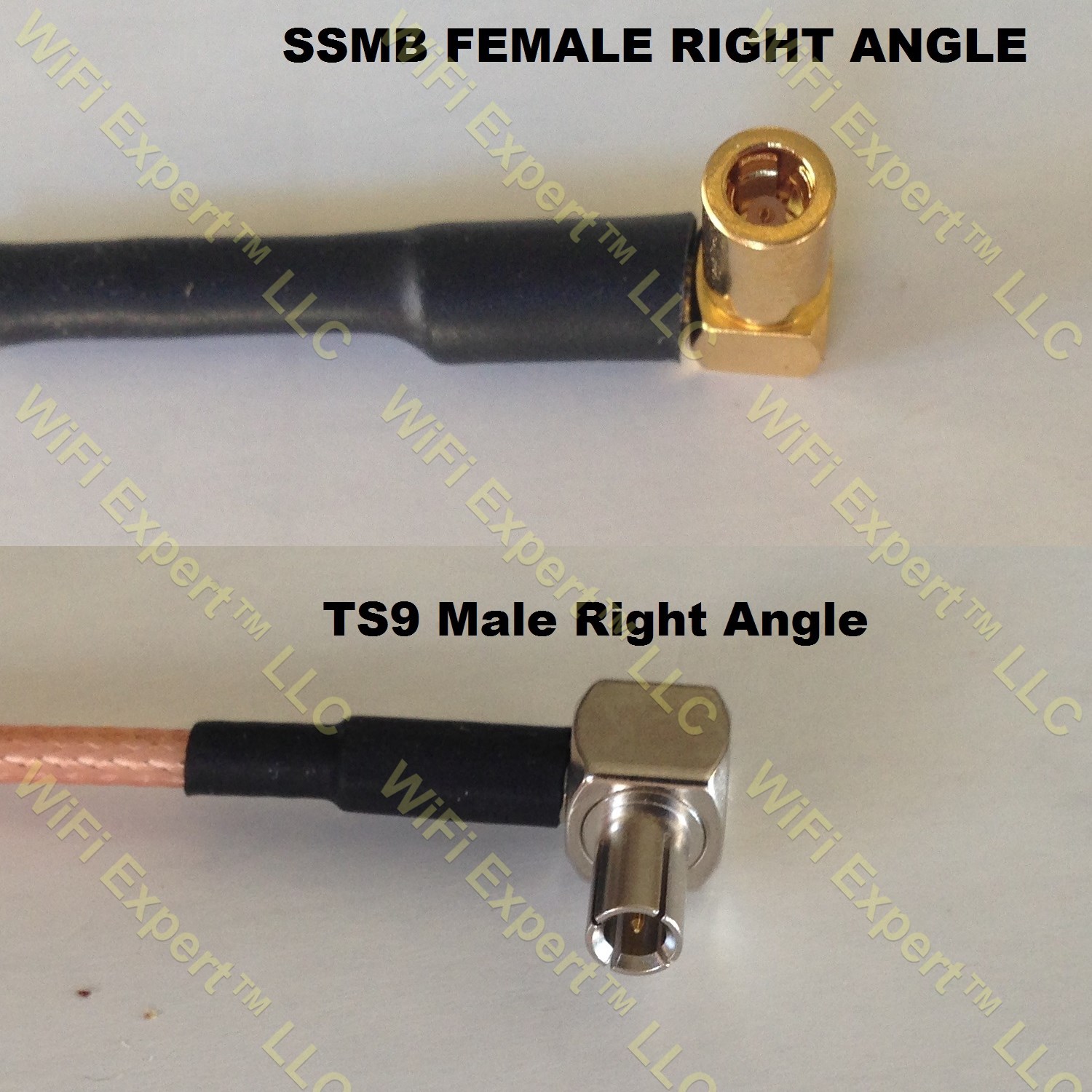 RG316 SSMB ANGLE FEMALE to TS9 ANGLE MALE Coaxial RF Pigtail Cable