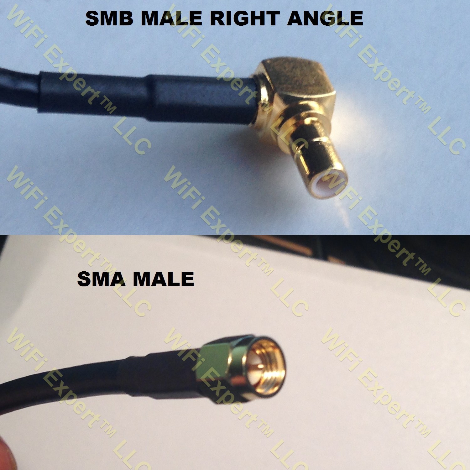 LMR100 SMB MALE ANGLE to SMA MALE Coaxial RF Pigtail Cable