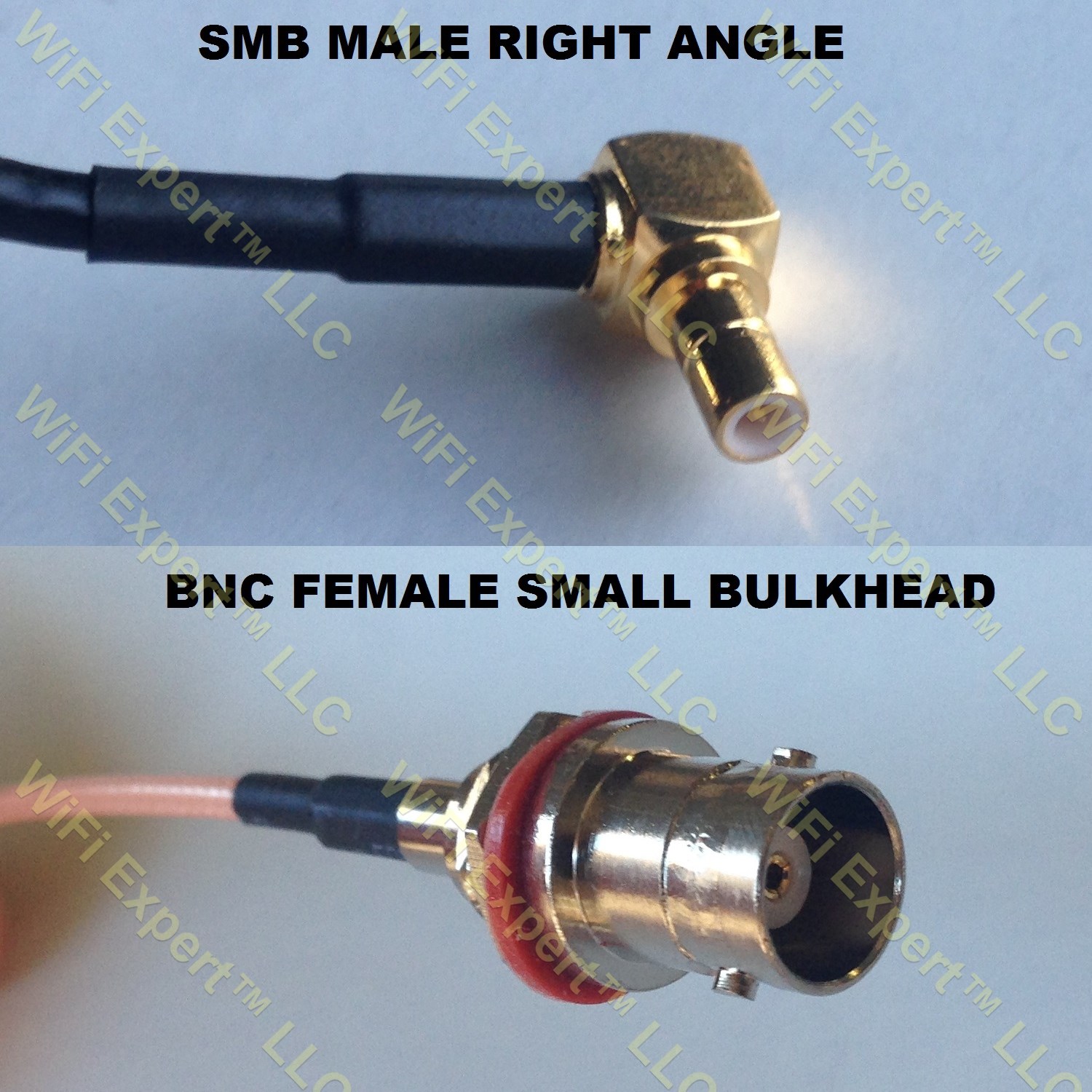 LMR100 SMB MALE ANGLE to BNC FEMALE SM BULKHEAD Coaxial RF Pigtail Cable