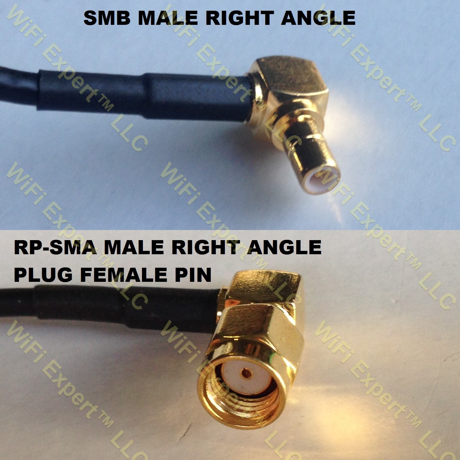 LMR100 SMB MALE ANGLE to RP-SMA MALE ANGLE Coaxial RF Pigtail Cable