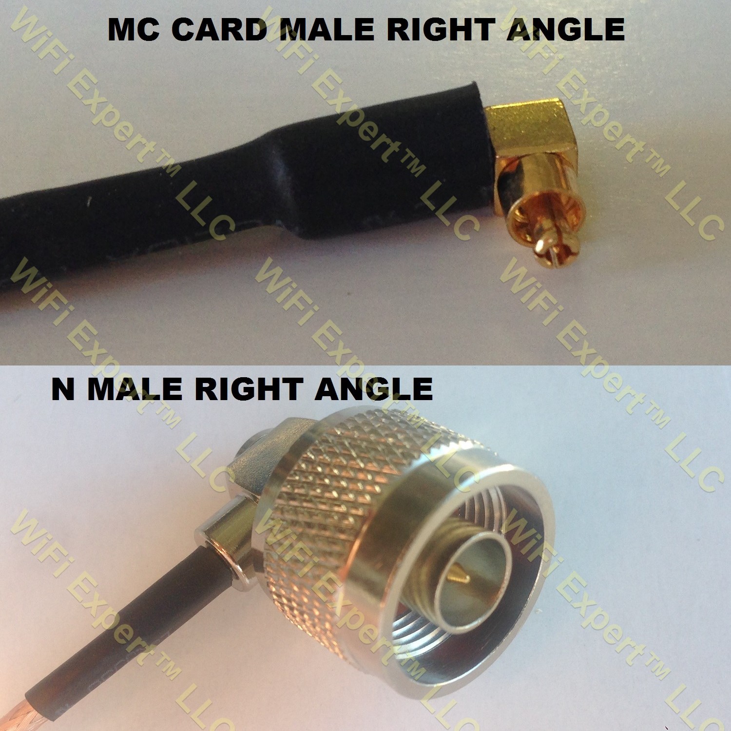 LMR100 MC CARD MALE ANGLE to N MALE ANGLE Coaxial RF Pigtail Cable