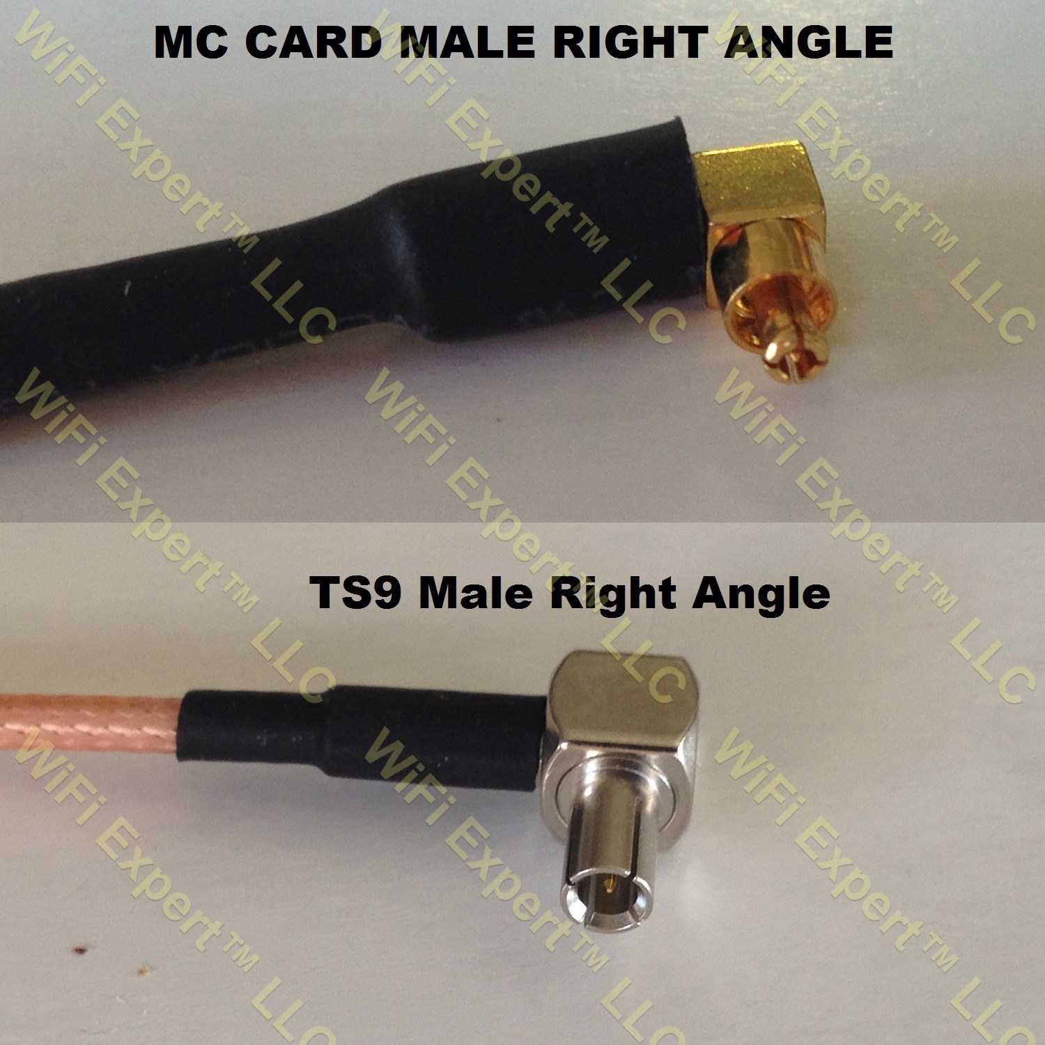 LMR100 MC CARD MALE ANGLE to TS9 ANGLE MALE Coaxial RF Pigtail Cable