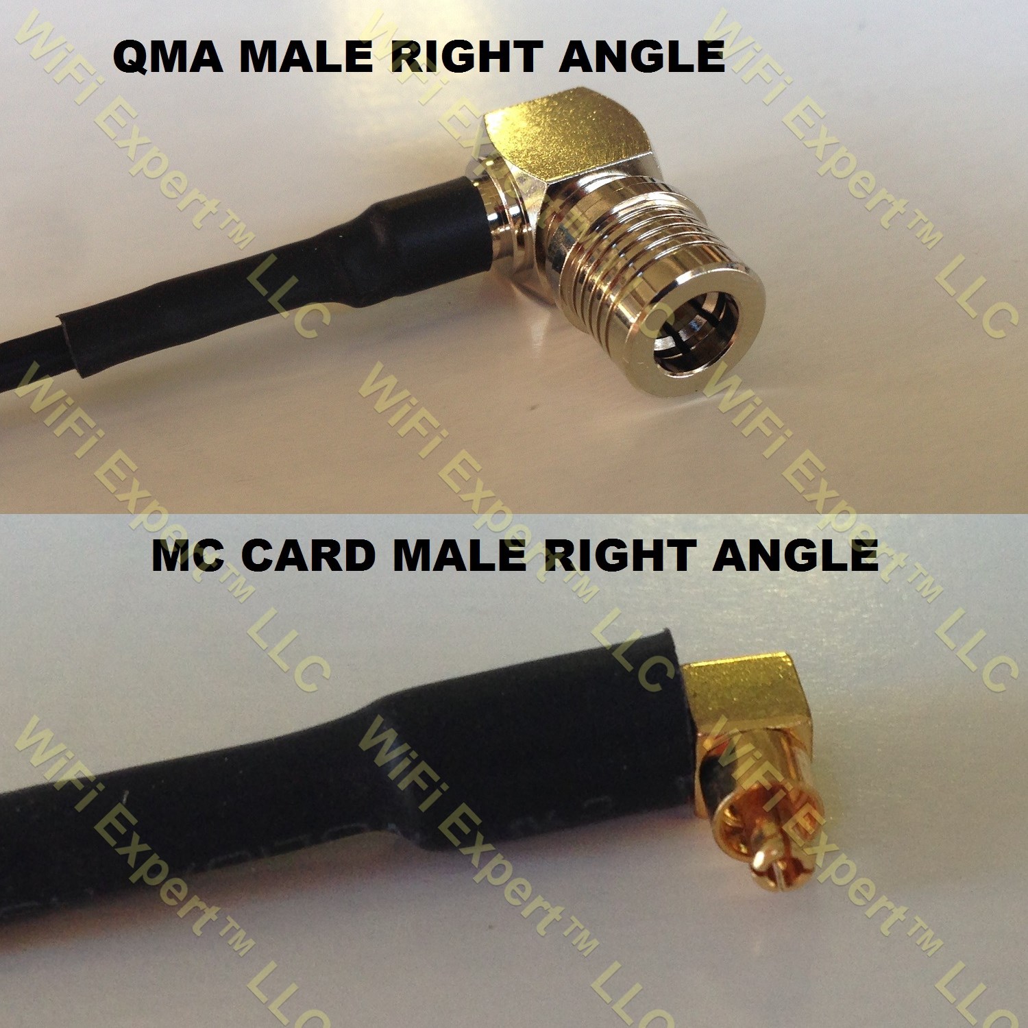 LMR100 QMA MALE ANGLE to MC CARD MALE ANGLE Coaxial RF Pigtail Cable