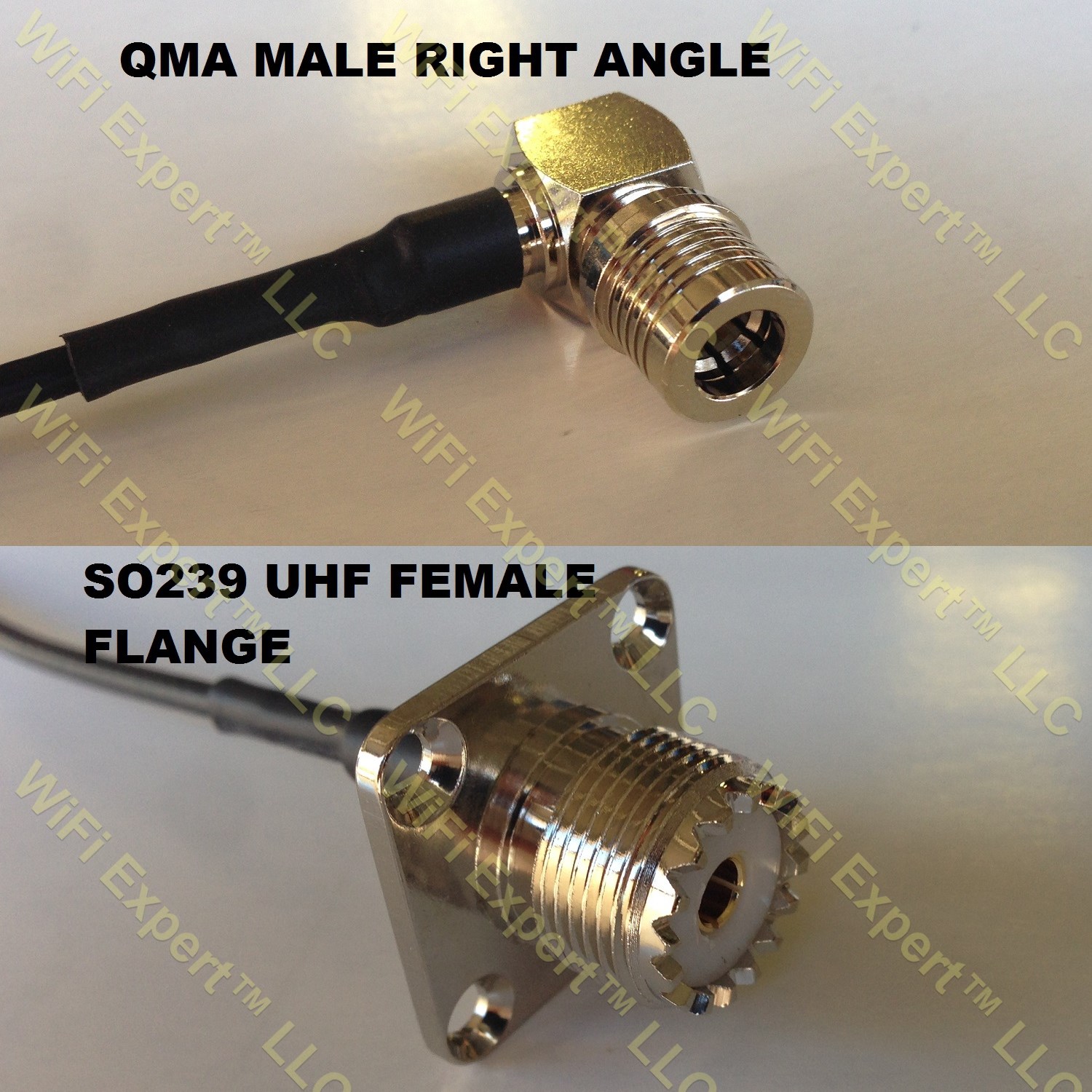RG400 QMA MALE ANGLE to UHF Female Flange Coaxial RF Pigtail Cable