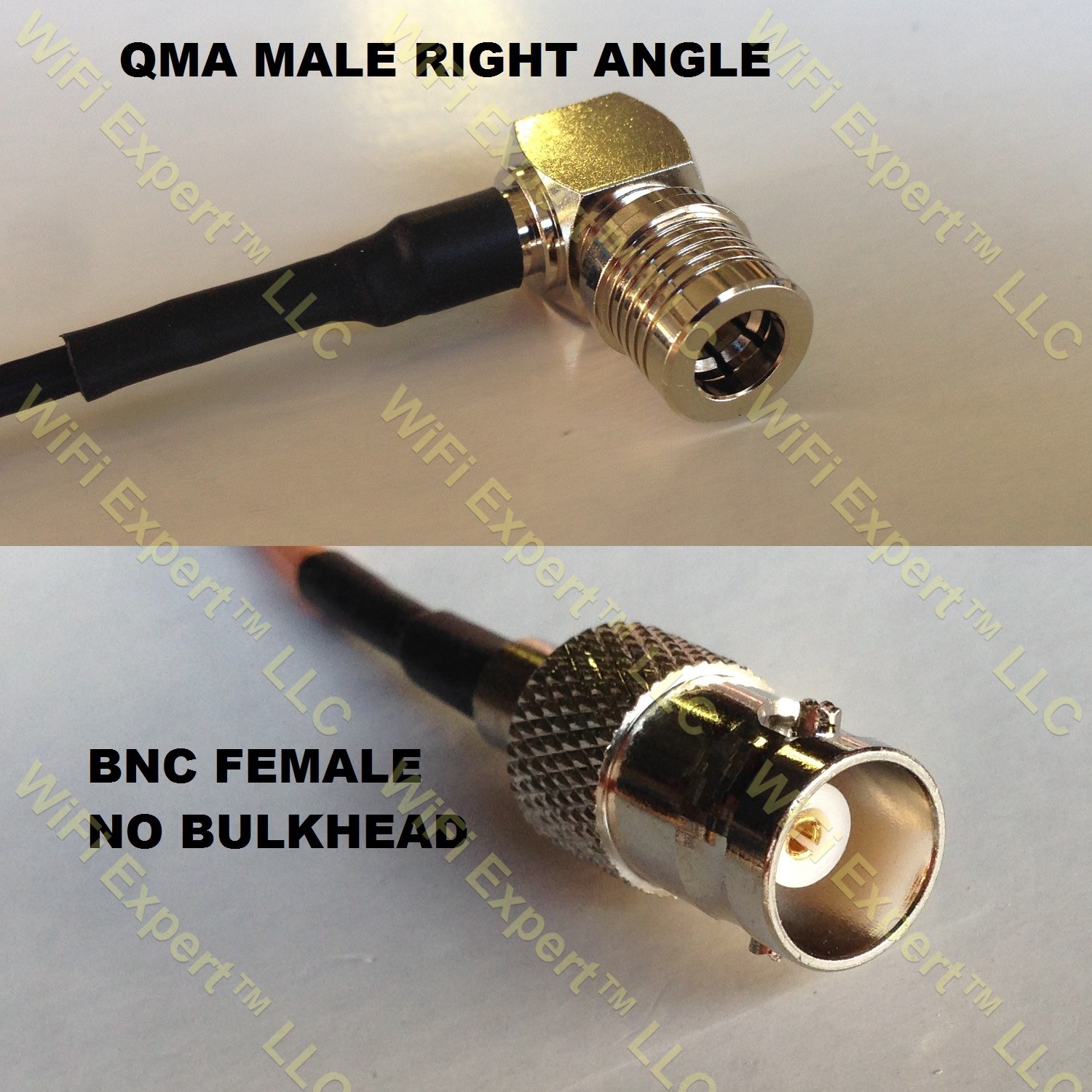 LMR100 QMA MALE ANGLE to BNC FEMALE Coaxial RF Pigtail Cable
