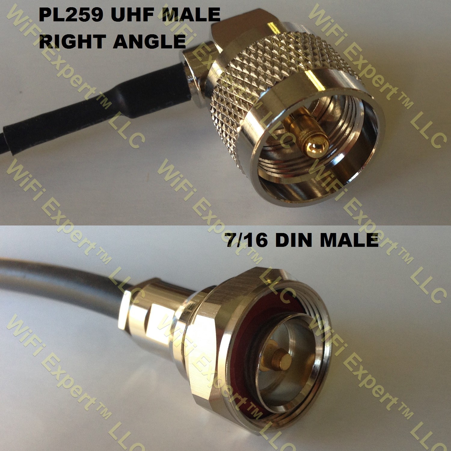 LMR400 UHF Male Angle to DIN 7/16 MALE Coaxial RF Pigtail Cable