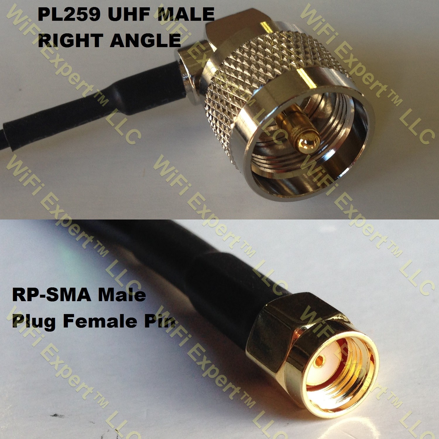 LMR400 UHF Male Angle to RP-SMA MALE Coaxial RF Pigtail Cable