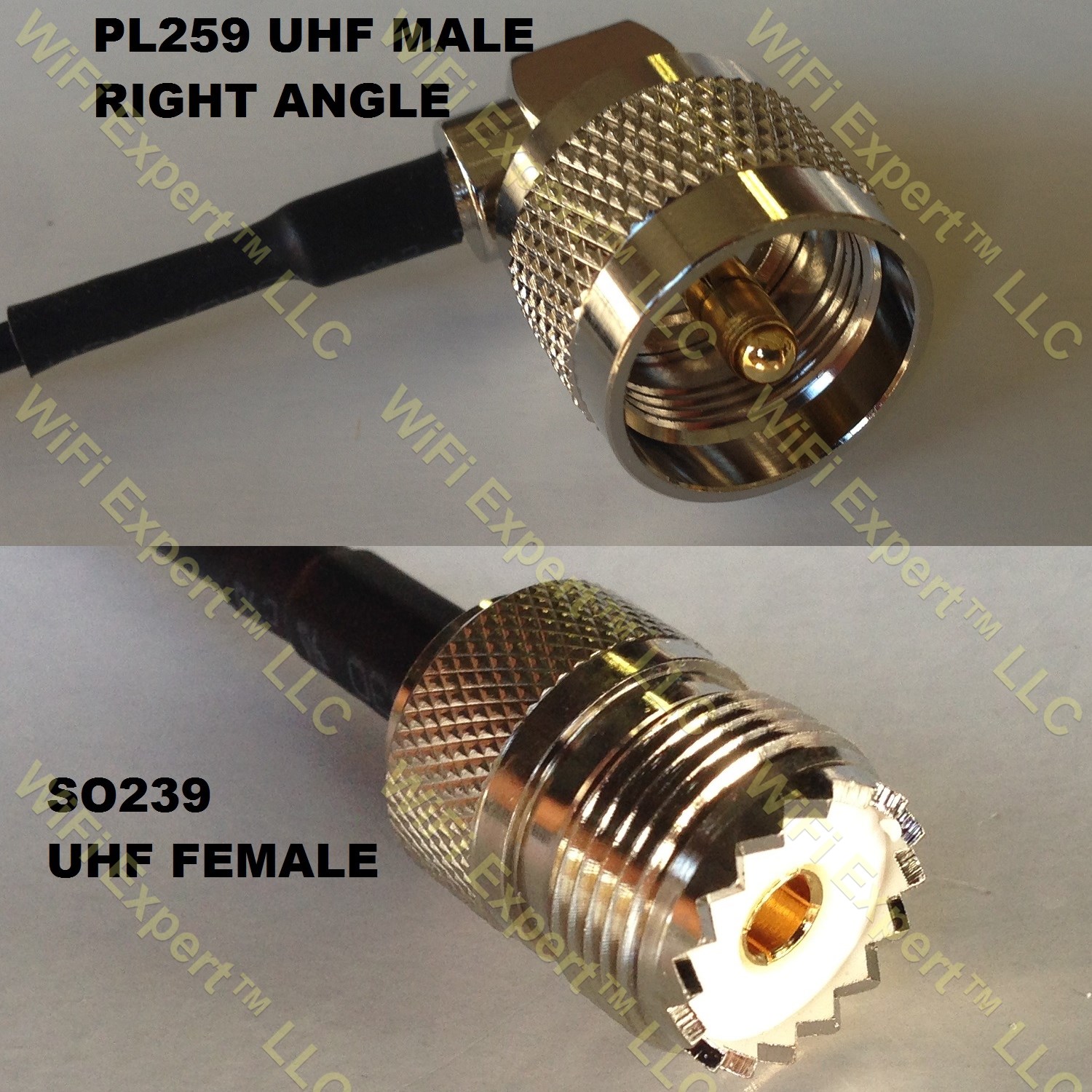 LMR400 UHF Male Angle to SO239 UHF Female Coaxial RF Pigtail Cable