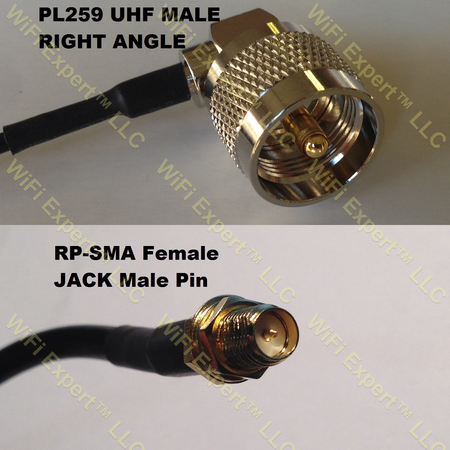 LMR400 UHF Male Angle to RP-SMA FEMALE Coaxial RF Pigtail Cable