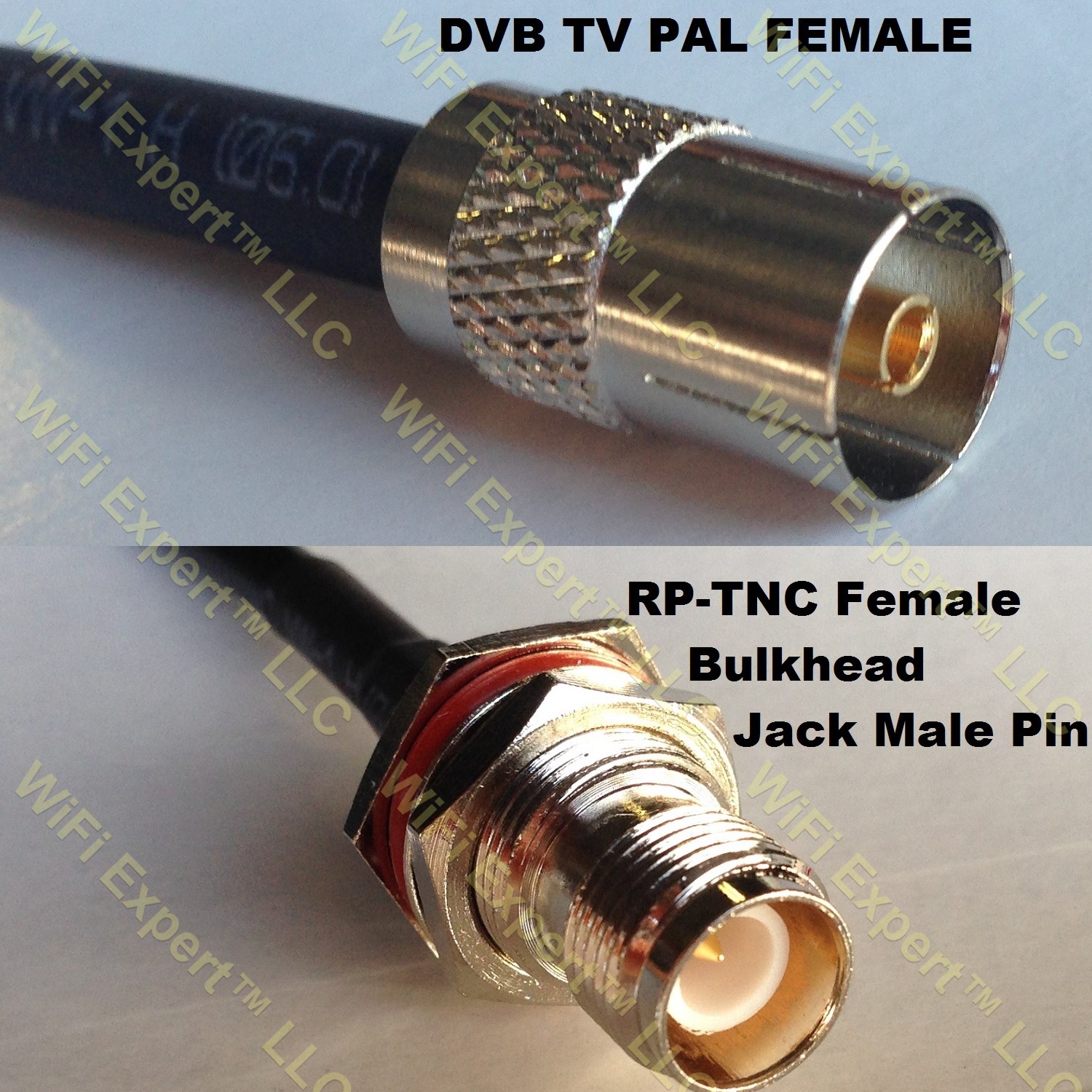 LMR100 DVB TV Pal Female to RP-TNC FEMALE BULKHEAD Coaxial RF Pigtail Cable