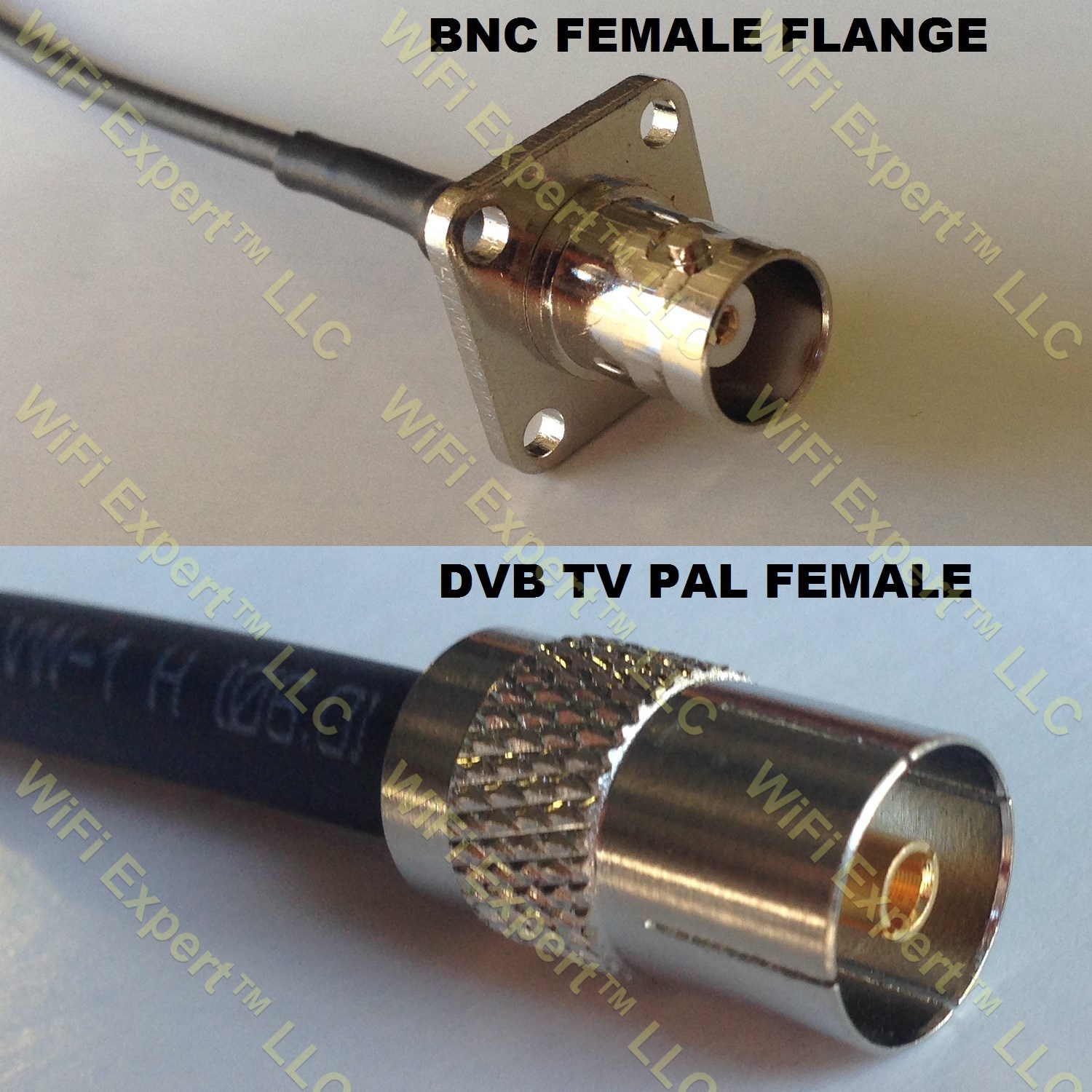 LMR100 BNC Flange Female to DVB TV Pal Female Coaxial RF Pigtail Cable