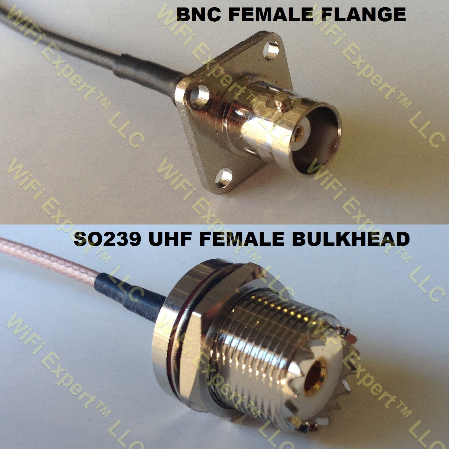 LMR100 BNC Flange Female to UHF Female BULKHEAD Coaxial RF Pigtail Cable
