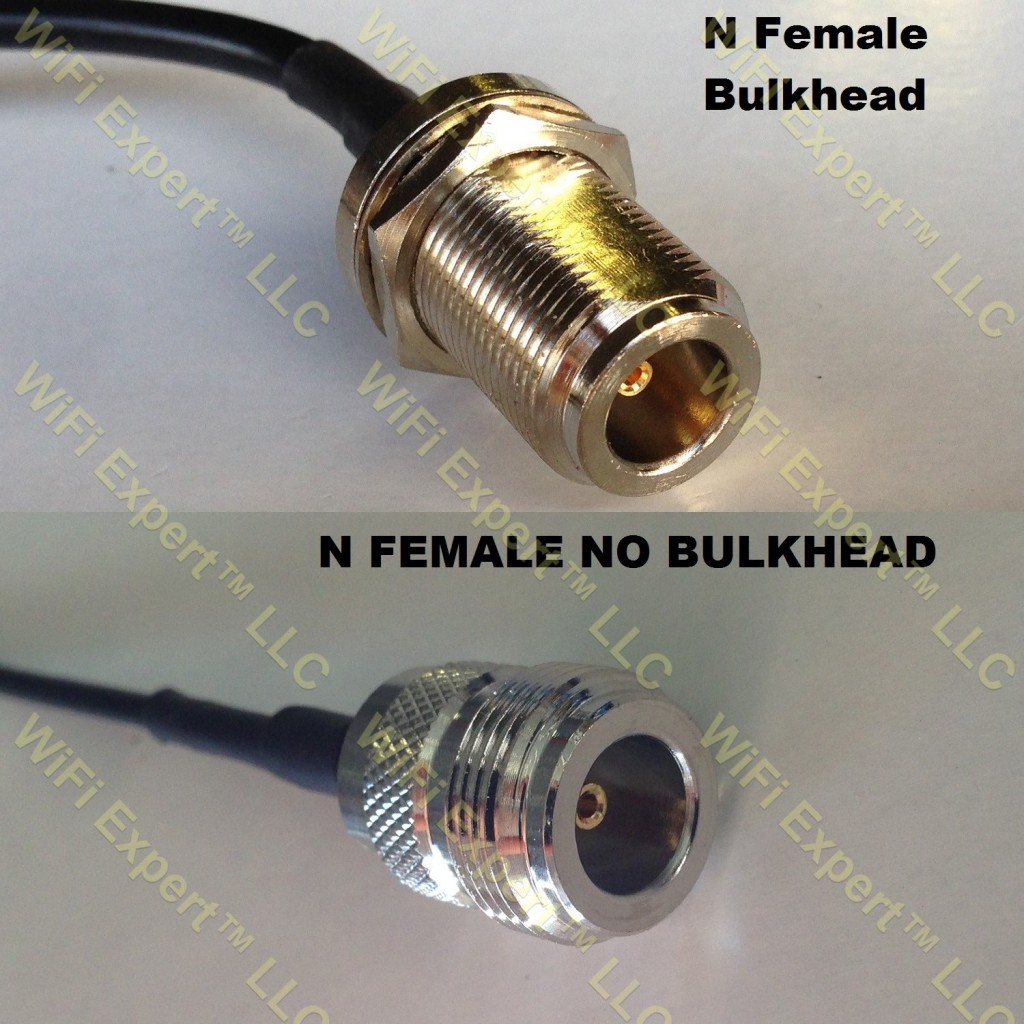 RG58 N FEMALE BULKHEAD to N FEMALE Coaxial RF Pigtail Cable RF