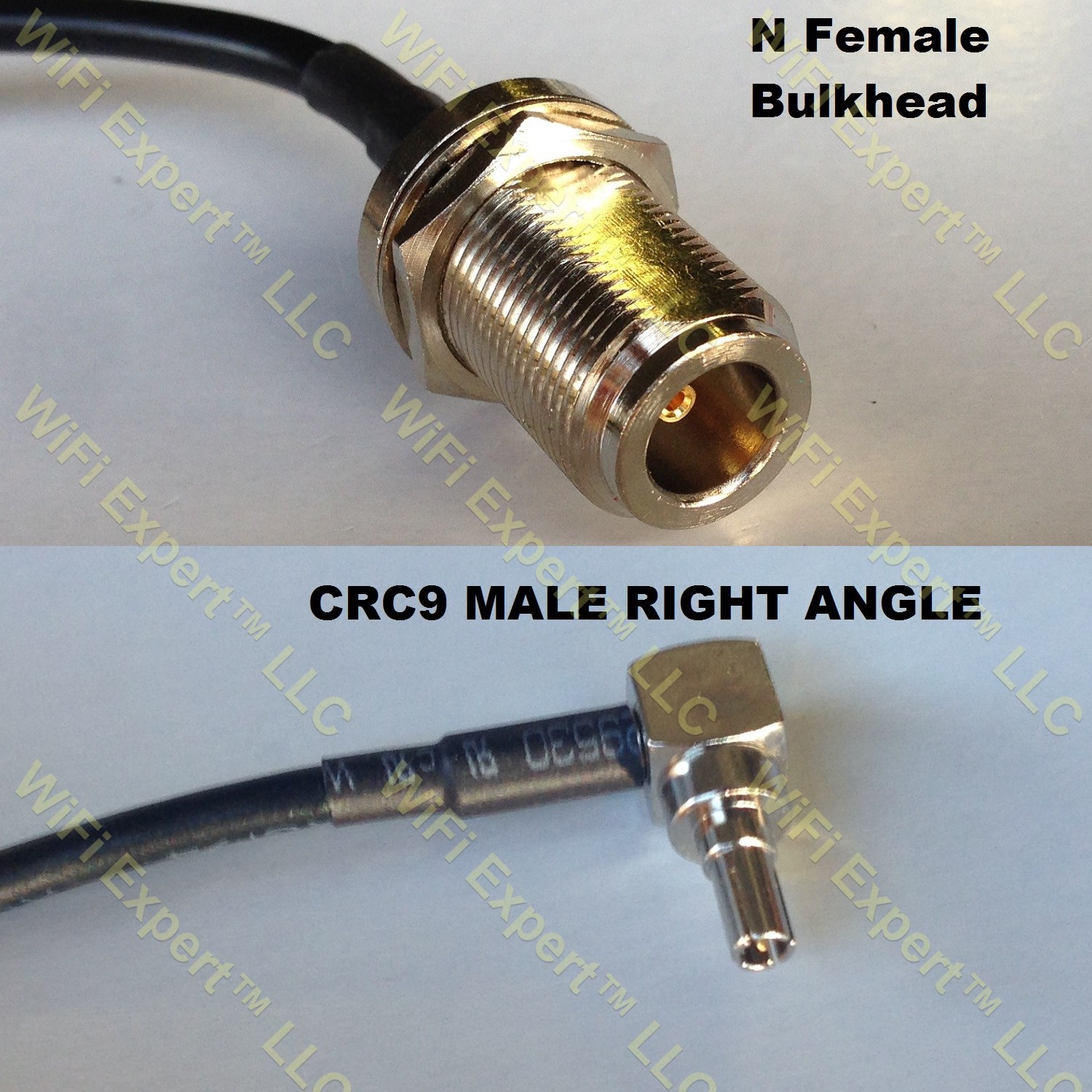 RG316 N FEMALE BULKHEAD to CRC9 MALE ANGLE Coaxial RF Pigtail Cable