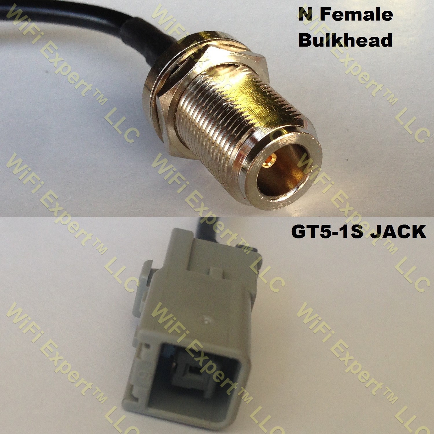 LMR100 N FEMALE BULKHEAD to GT5-1S Coaxial RF Pigtail Cable