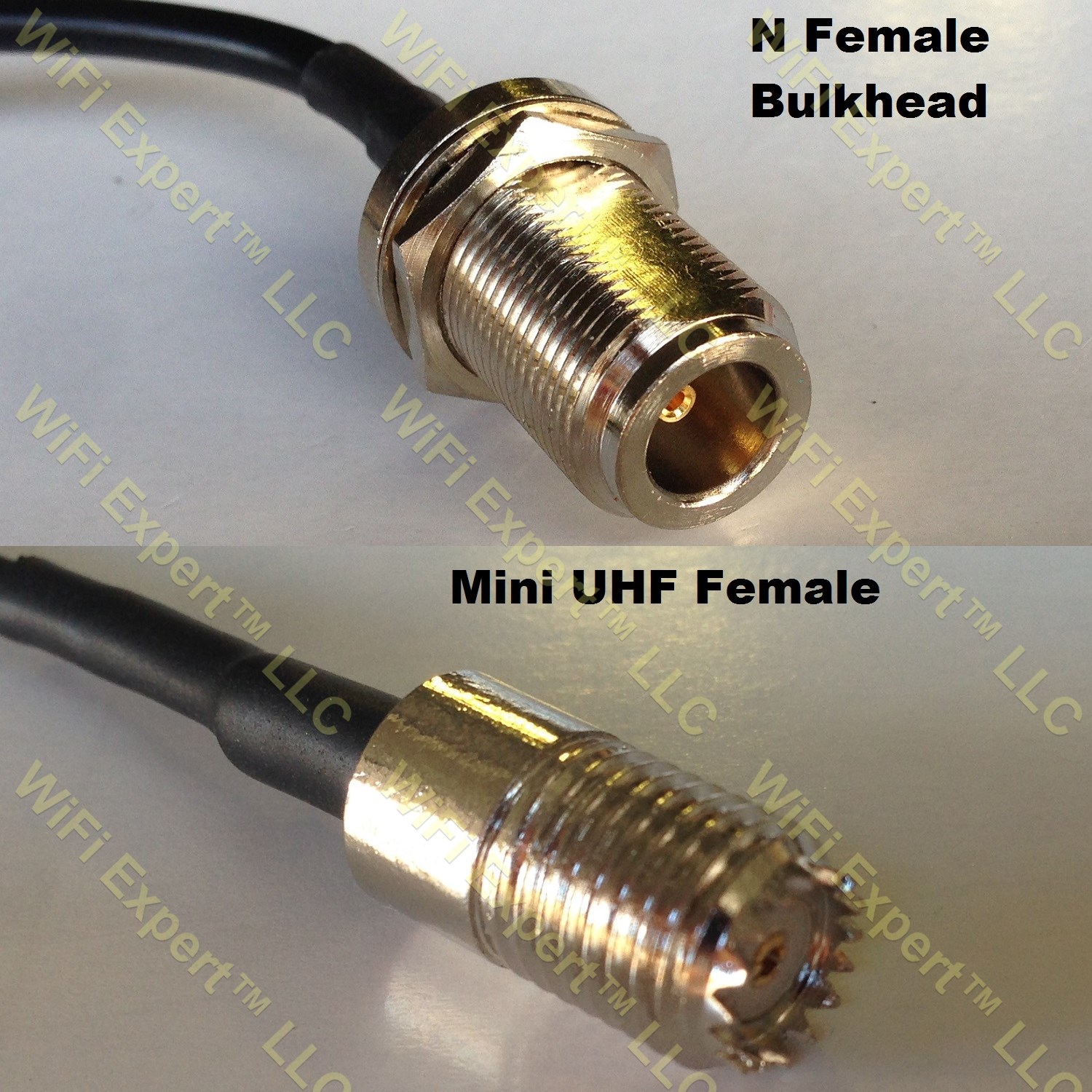 LMR100 N FEMALE BULKHEAD to MINI UHF FEMALE Coaxial RF Pigtail Cable
