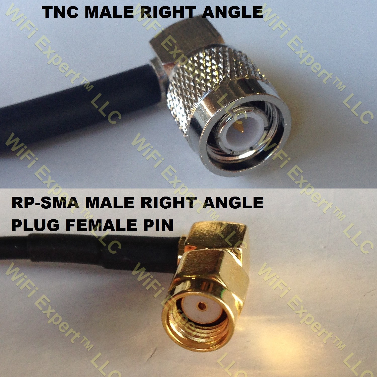 RG400 TNC Male Angle to RP-SMA MALE ANGLE Coaxial RF Pigtail Cable