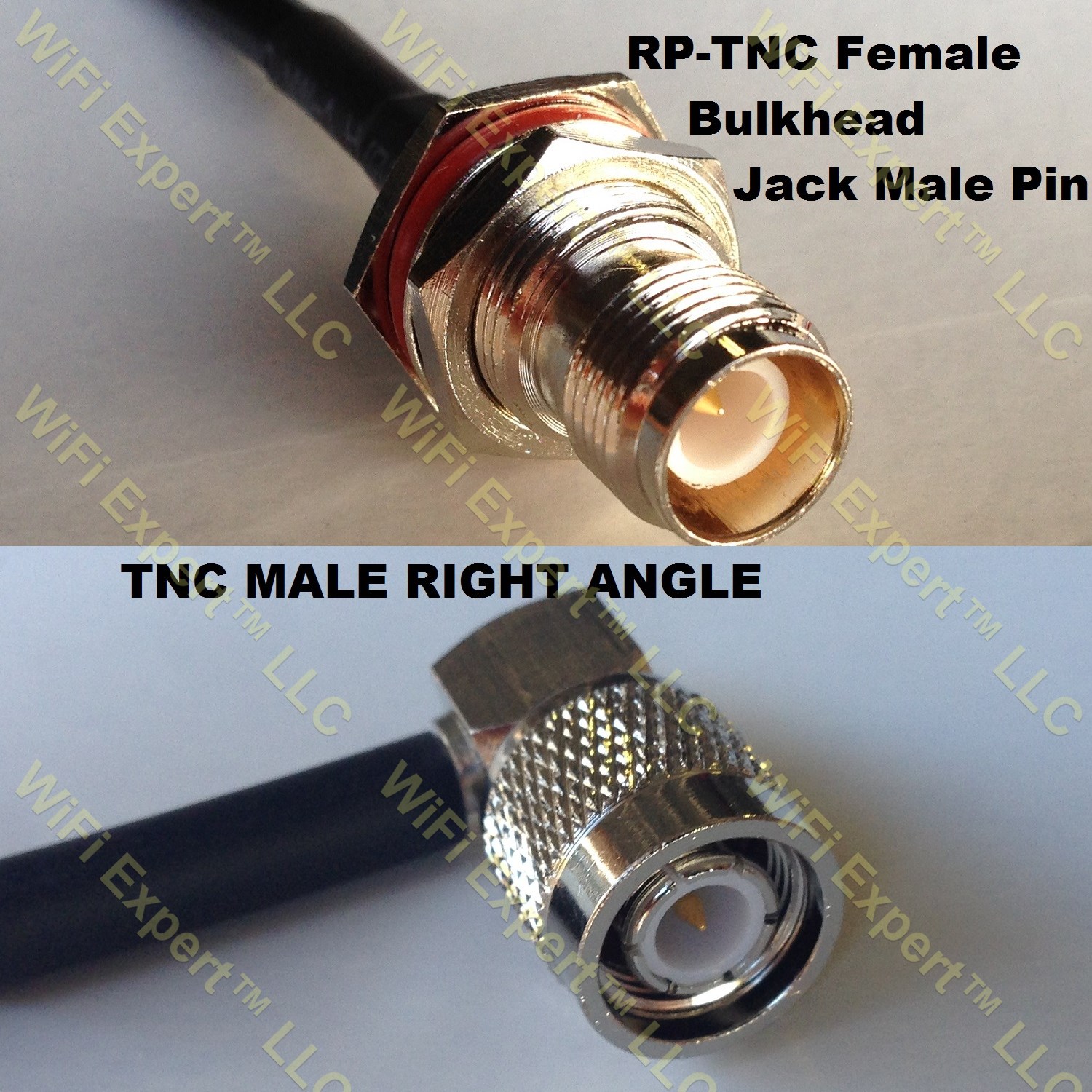 RG400 RP-TNC FEMALE BULKHEAD to TNC Male Angle Coaxial RF Pigtail Cable