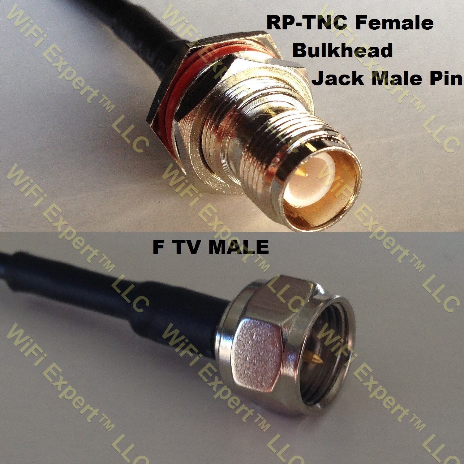 LMR100 RP-TNC FEMALE BULKHEAD to F MALE Coaxial RF Pigtail Cable