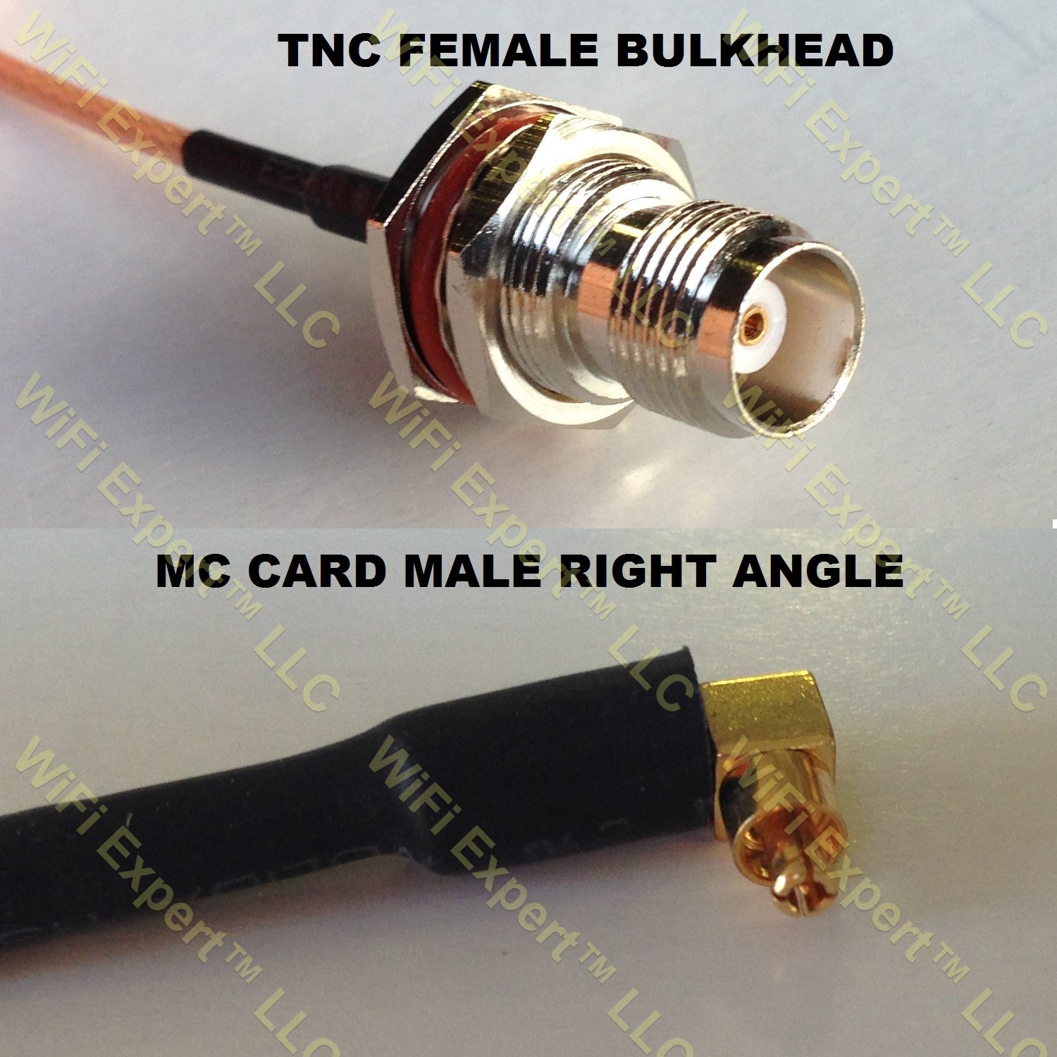 LMR100 TNC FEMALE BULKHEAD to MC CARD MALE ANGLE Coaxial RF Pigtail Cable