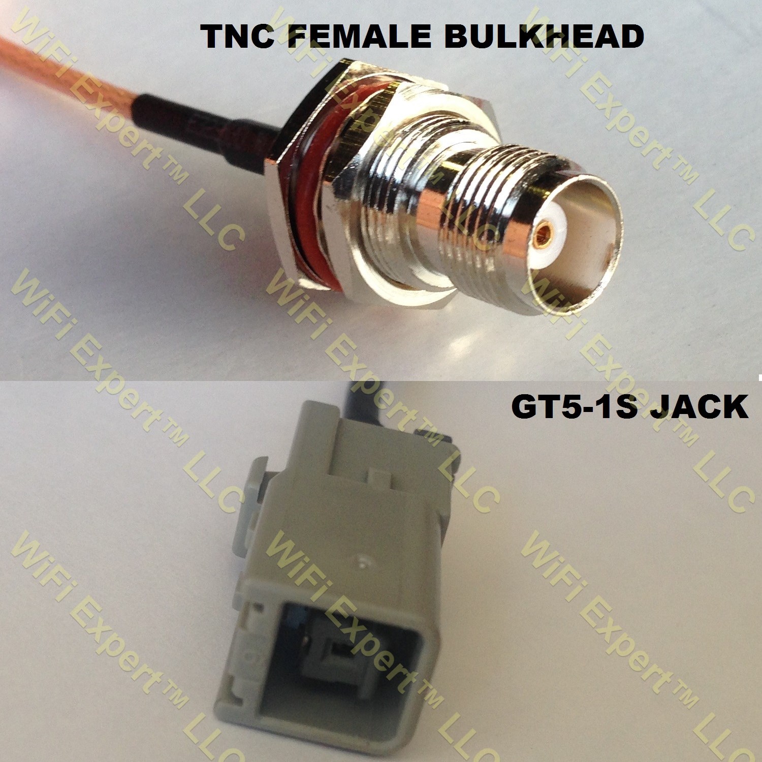 LMR100 TNC FEMALE BULKHEAD to GT5-1S Coaxial RF Pigtail Cable