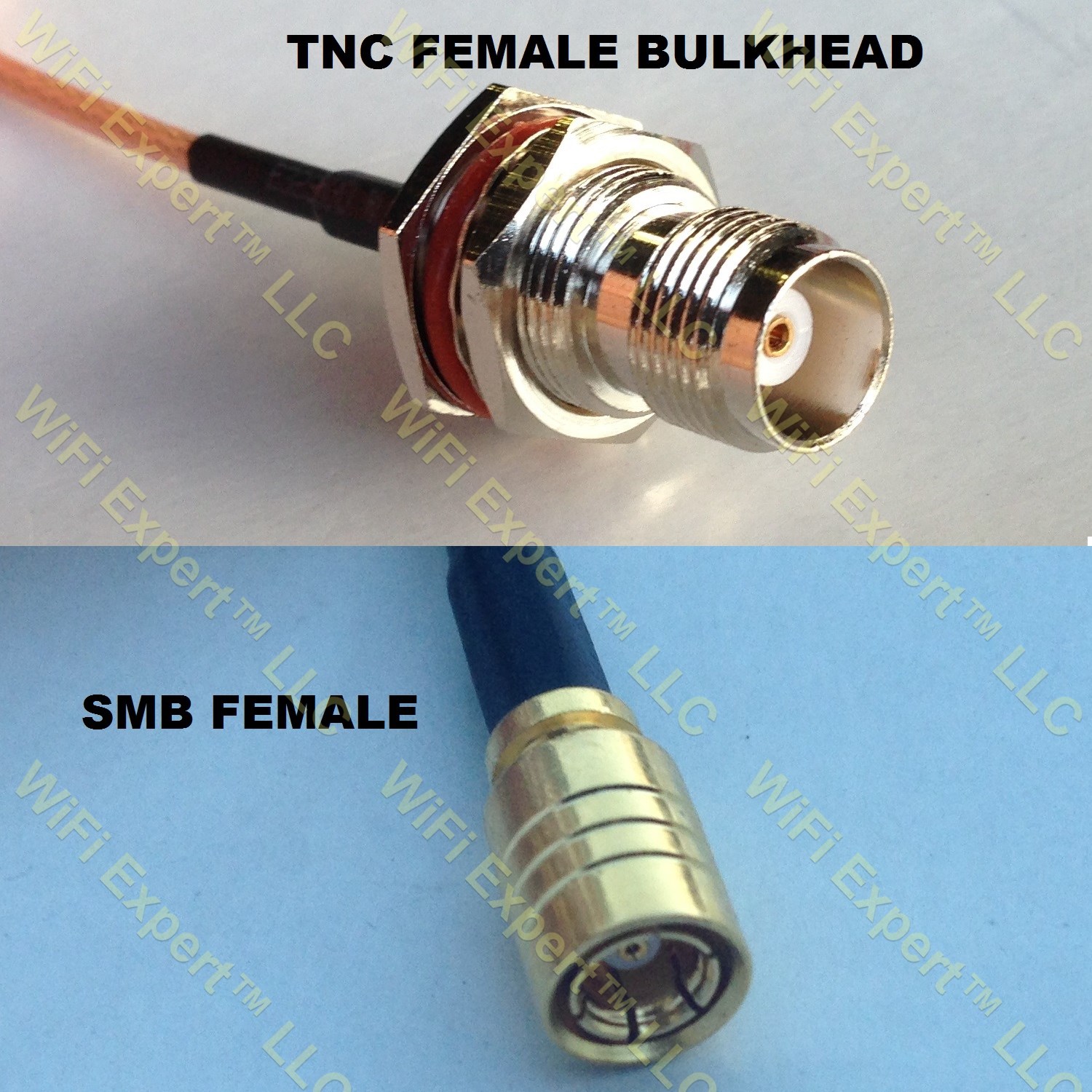 RG400 TNC FEMALE BULKHEAD to SMB FEMALE Coaxial RF Pigtail Cable