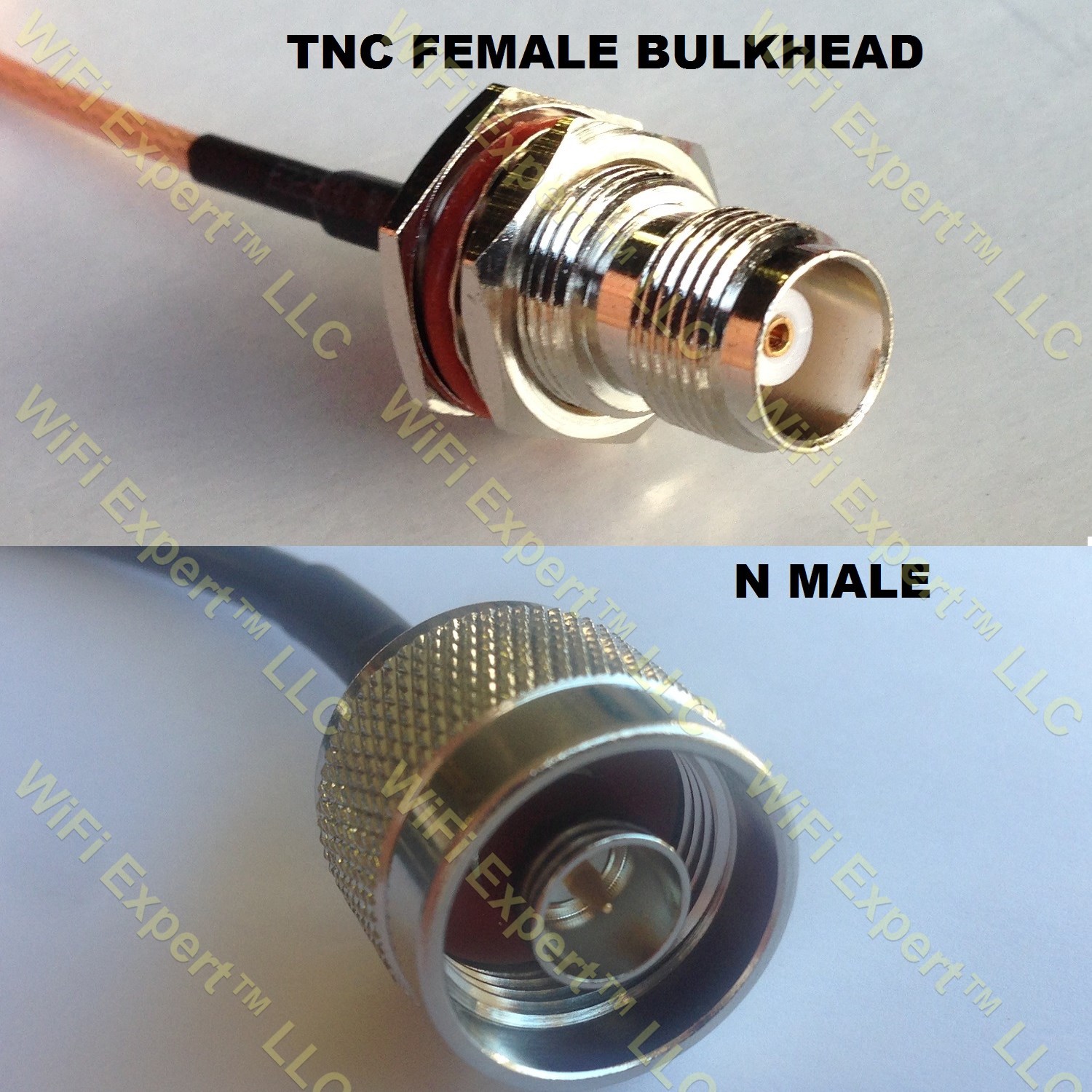 LMR100 TNC FEMALE BULKHEAD to N MALE Coaxial RF Pigtail Cable