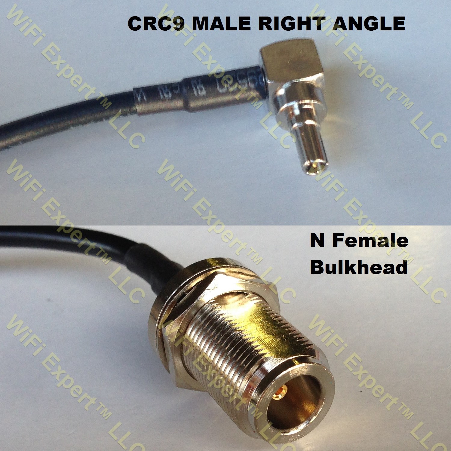 LMR100 CRC9 MALE ANGLE to N FEMALE BULKHEAD Coaxial RF Pigtail Cable