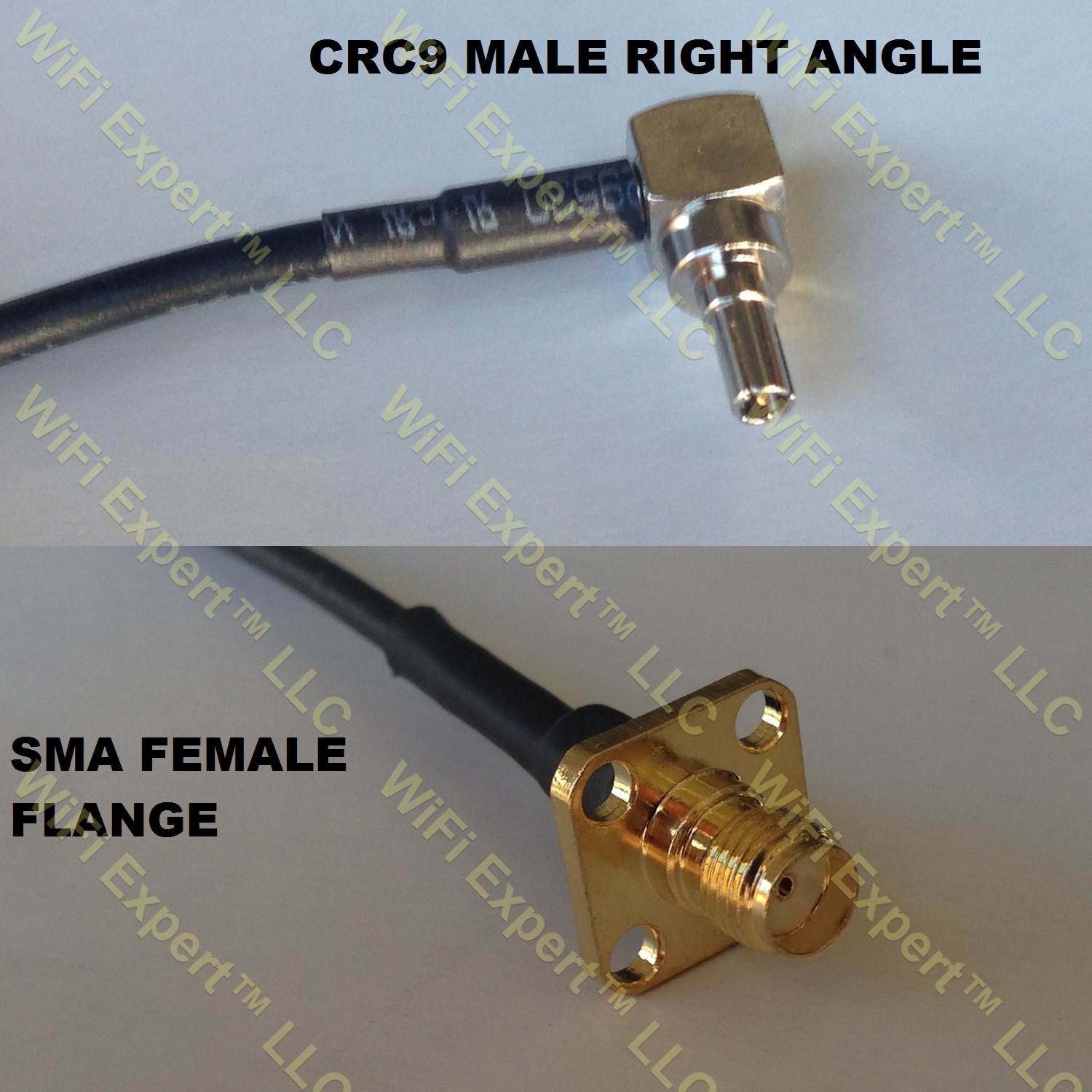 LMR100 CRC9 MALE ANGLE to SMA FEMALE FLANGE Coaxial RF Pigtail Cable