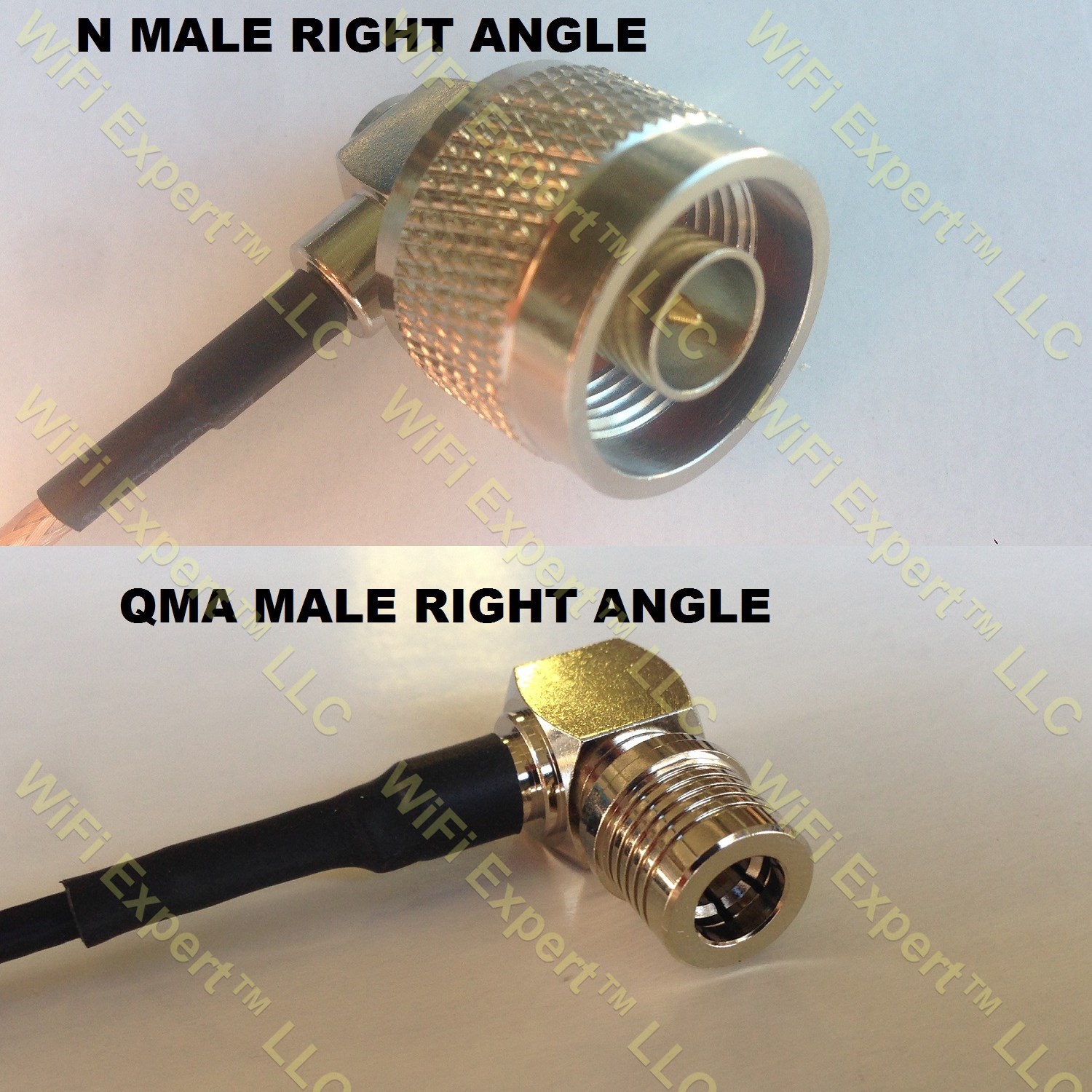 LMR100 N MALE ANGLE to QMA MALE ANGLE Coaxial RF Pigtail Cable