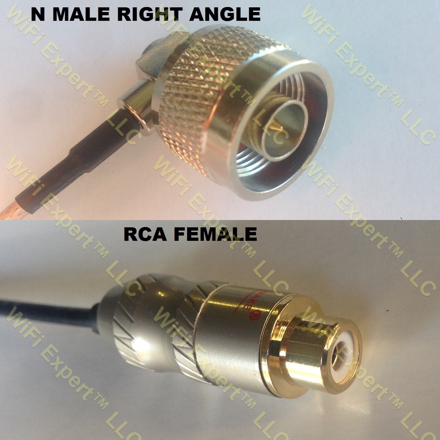 LMR100 N MALE ANGLE to RCA FEMALE Coaxial RF Pigtail Cable