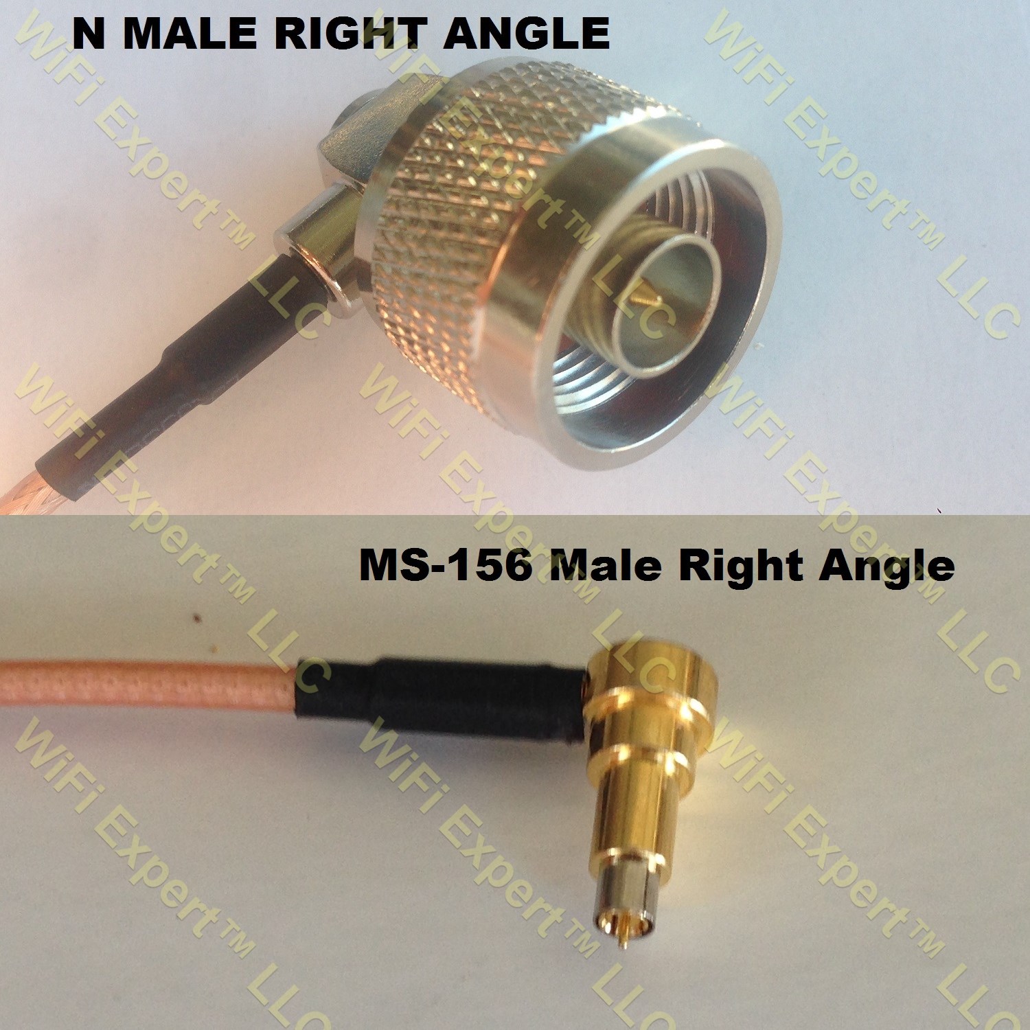 LMR100 N MALE ANGLE to MS-156 MALE ANGLE Coaxial RF Pigtail Cable