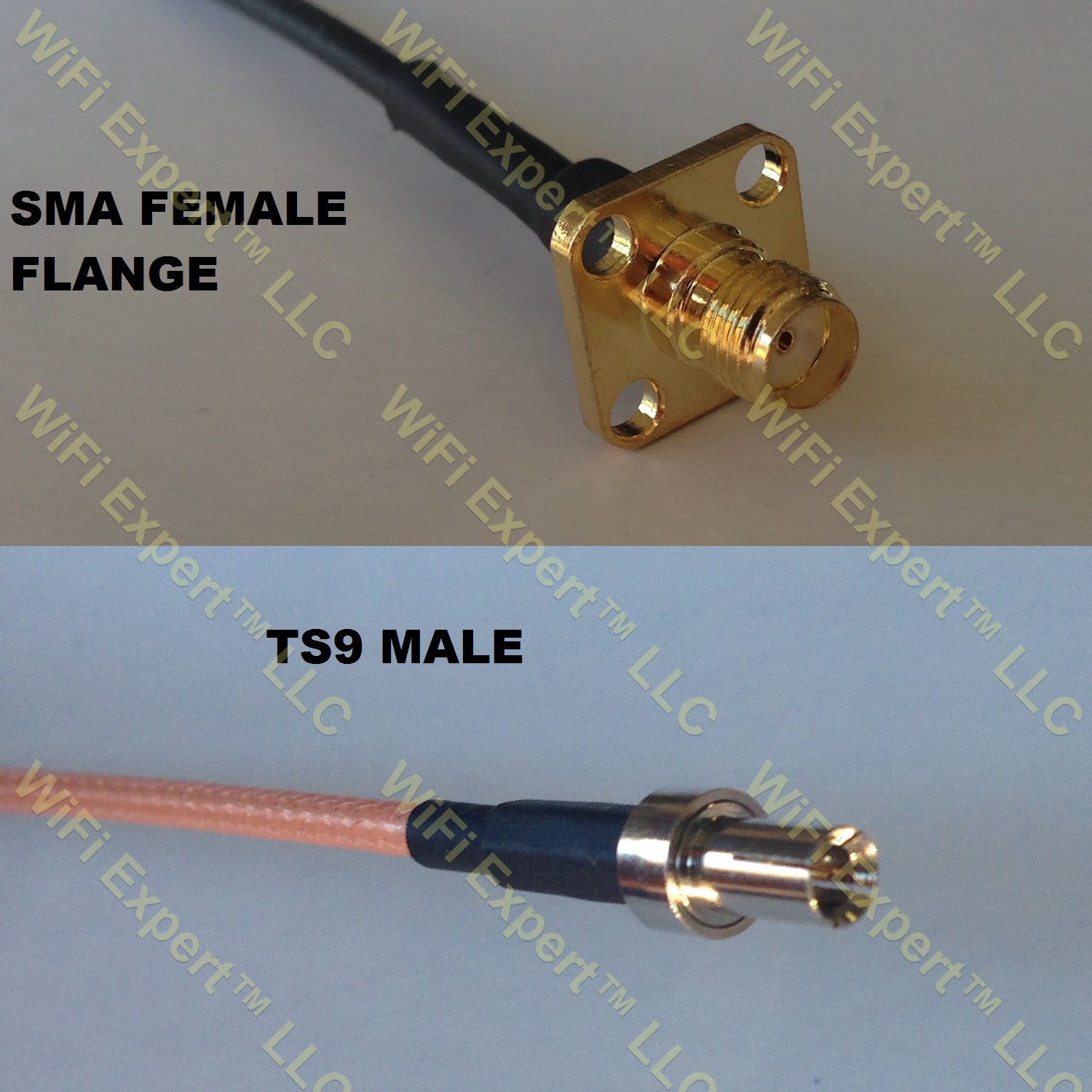 LMR100 SMA FEMALE FLANGE to TS-9 MALE Coaxial RF Pigtail Cable