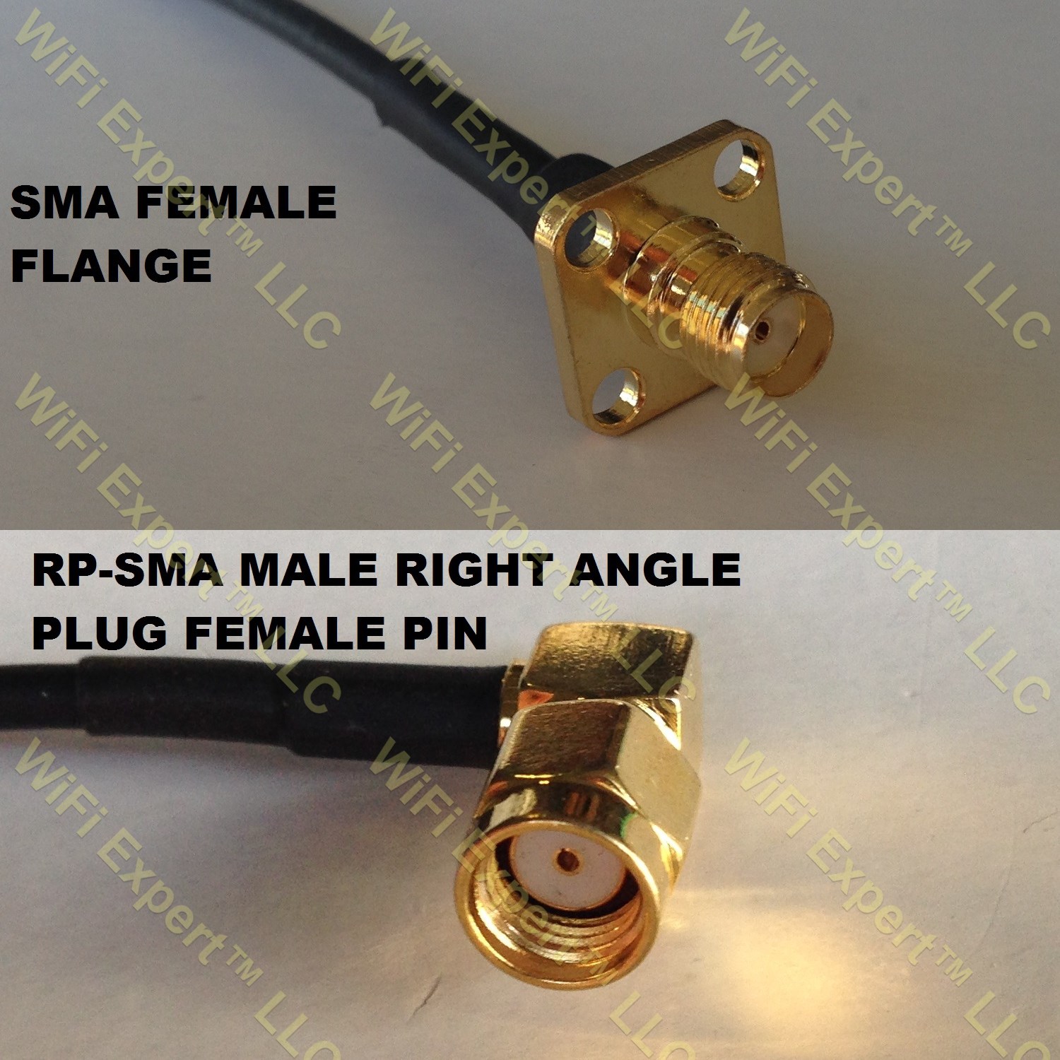 LMR100 SMA FEMALE FLANGE to RP-SMA MALE ANGLE Coaxial RF Pigtail Cable