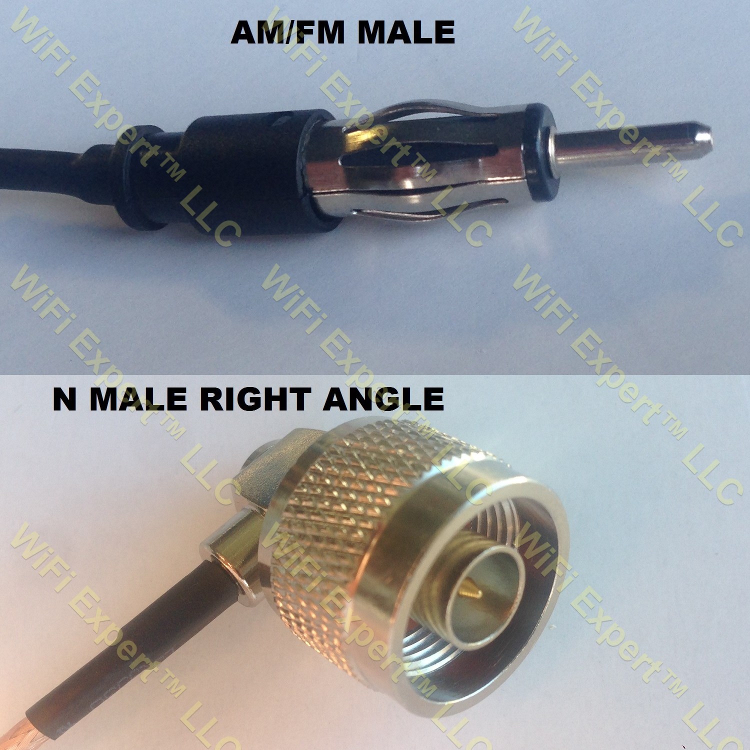 RG400 AM/FM MALE to N MALE ANGLE Coaxial RF Pigtail Cable