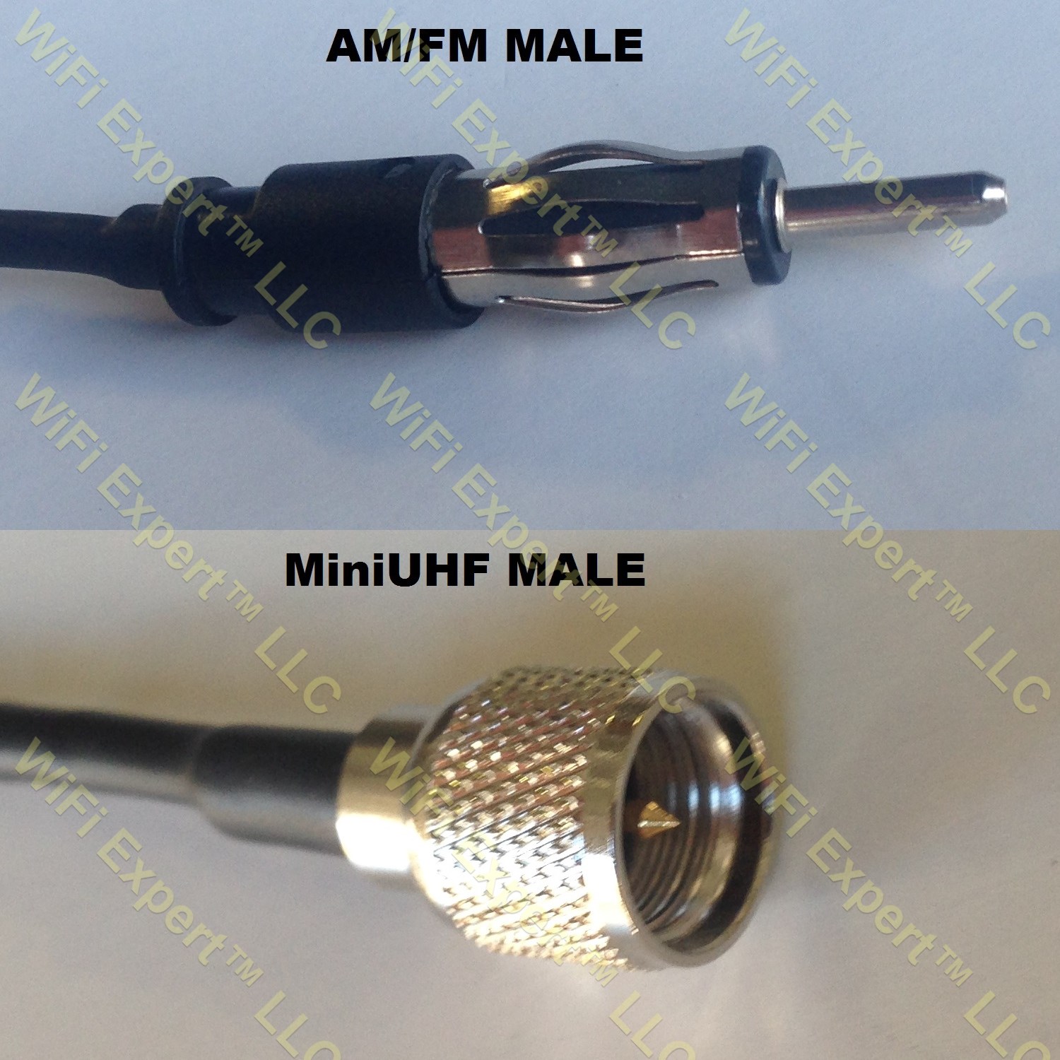 LMR100 AM/FM MALE to MINI UHF MALE Coaxial RF Pigtail Cable