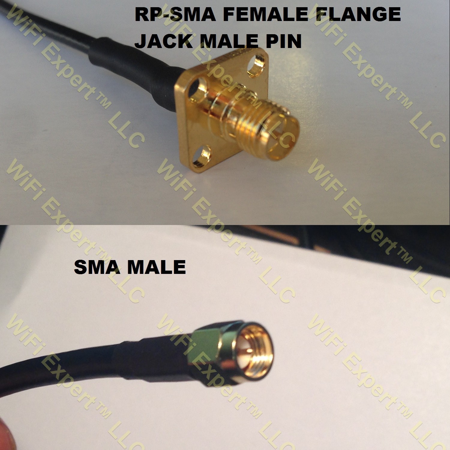 RG316 RP-SMA Female Flange to SMA MALE Coaxial RF Pigtail Cable