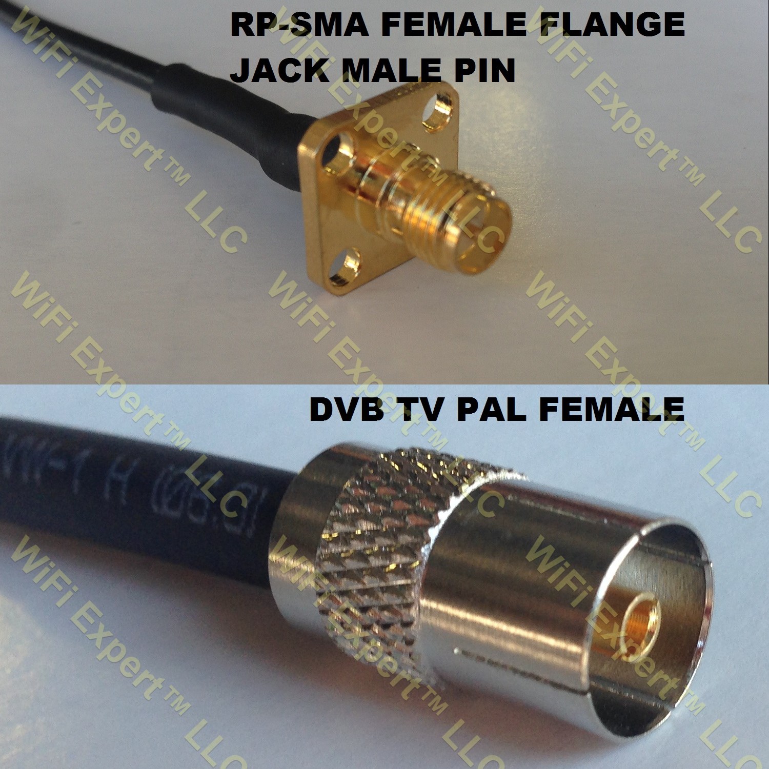 RG316 RP-SMA Female Flange to DVB TV Pal Female Coaxial RF Pigtail Cable