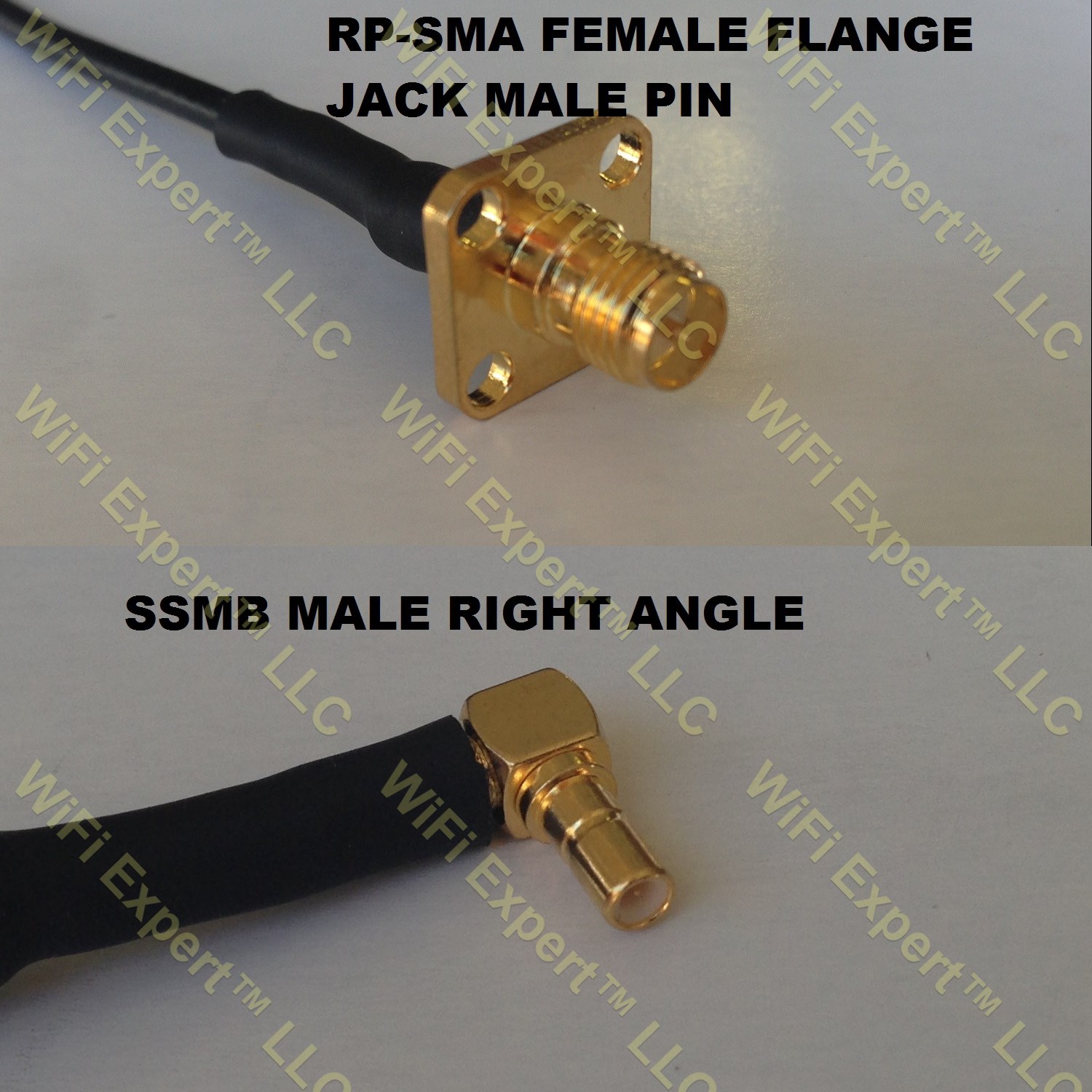 RG316 RP-SMA Female Flange to SSMB Male Angle Coaxial RF Pigtail Cable