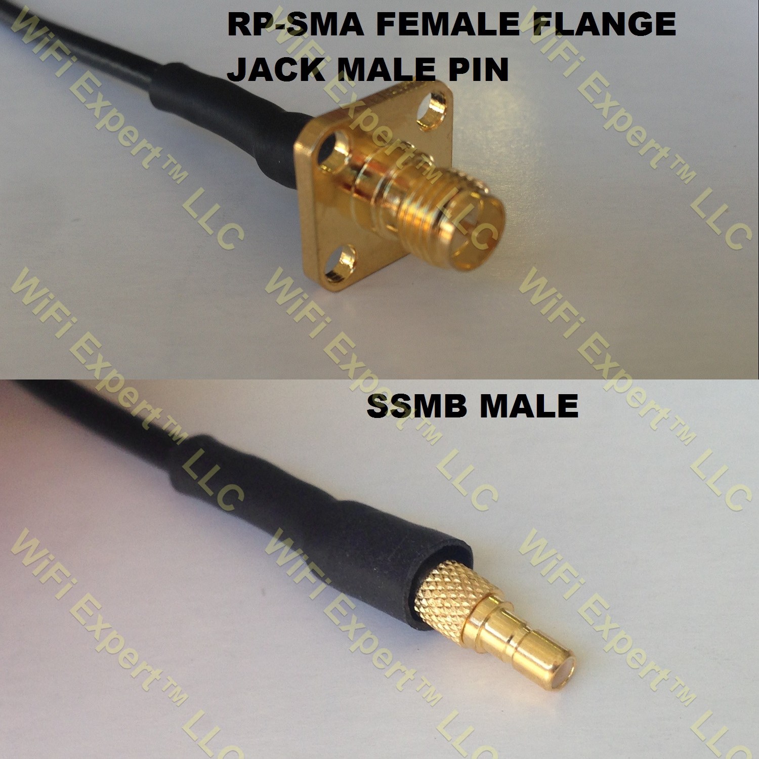 RG316 RP-SMA Female Flange to SSMB Male Coaxial RF Pigtail Cable